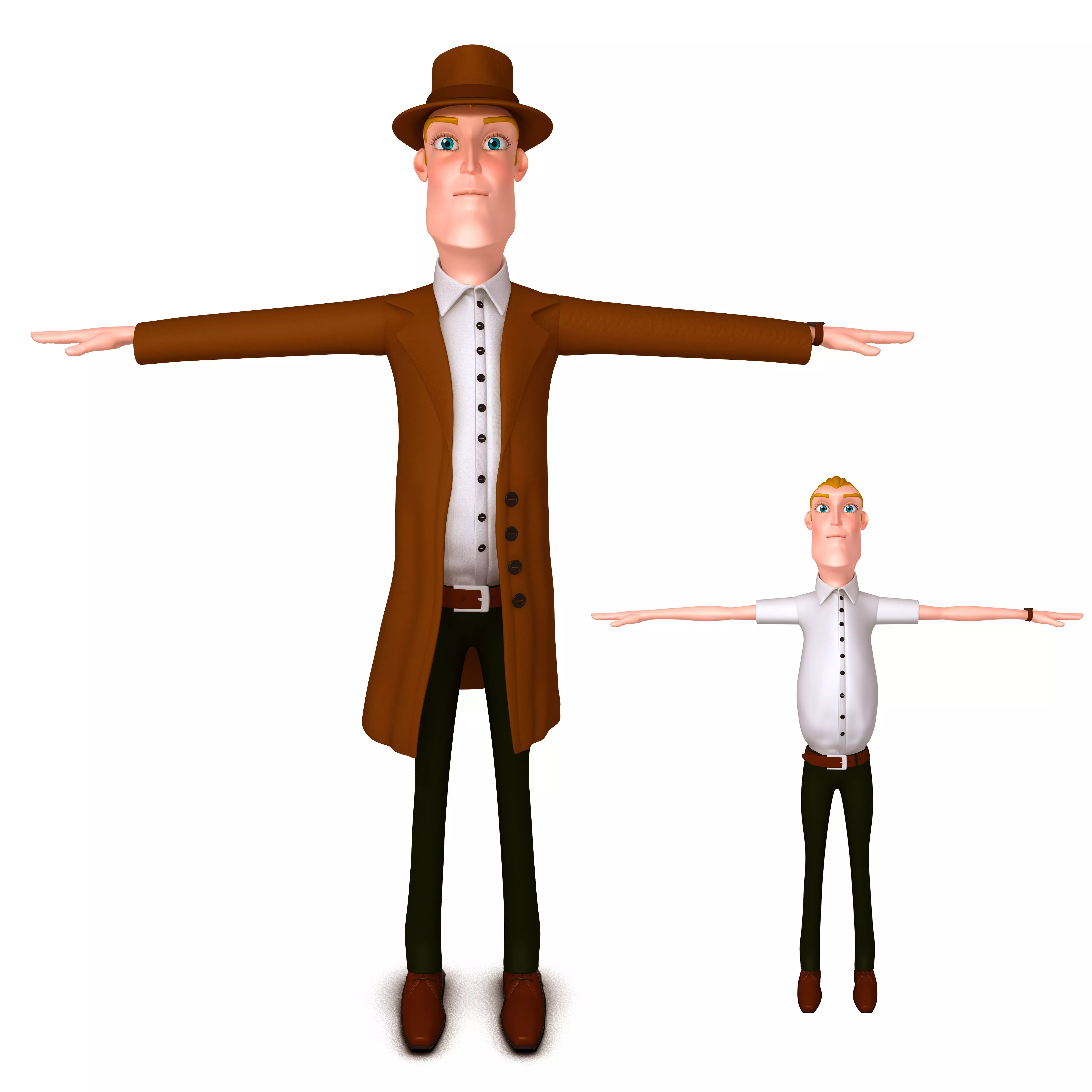 Detective Cartoon 3D model_0