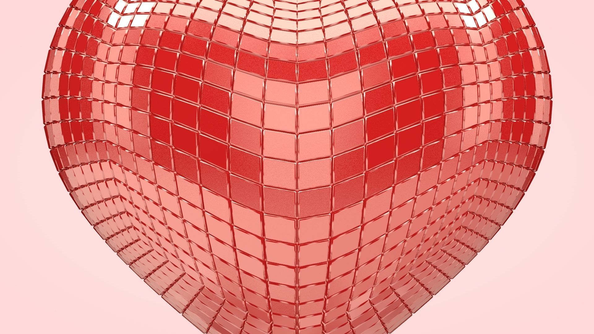 Heart - Disco Heart Low-poly 3D model_1