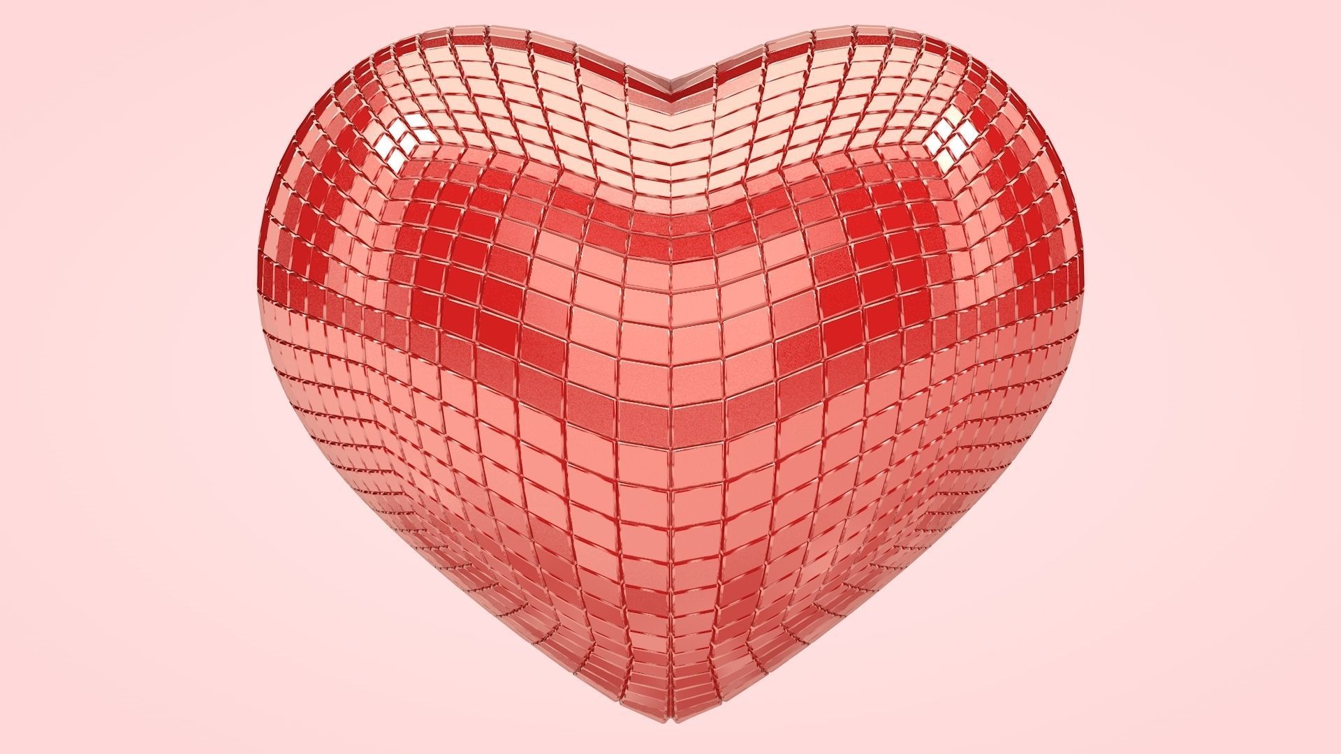 Heart - Disco Heart Low-poly 3D model_5