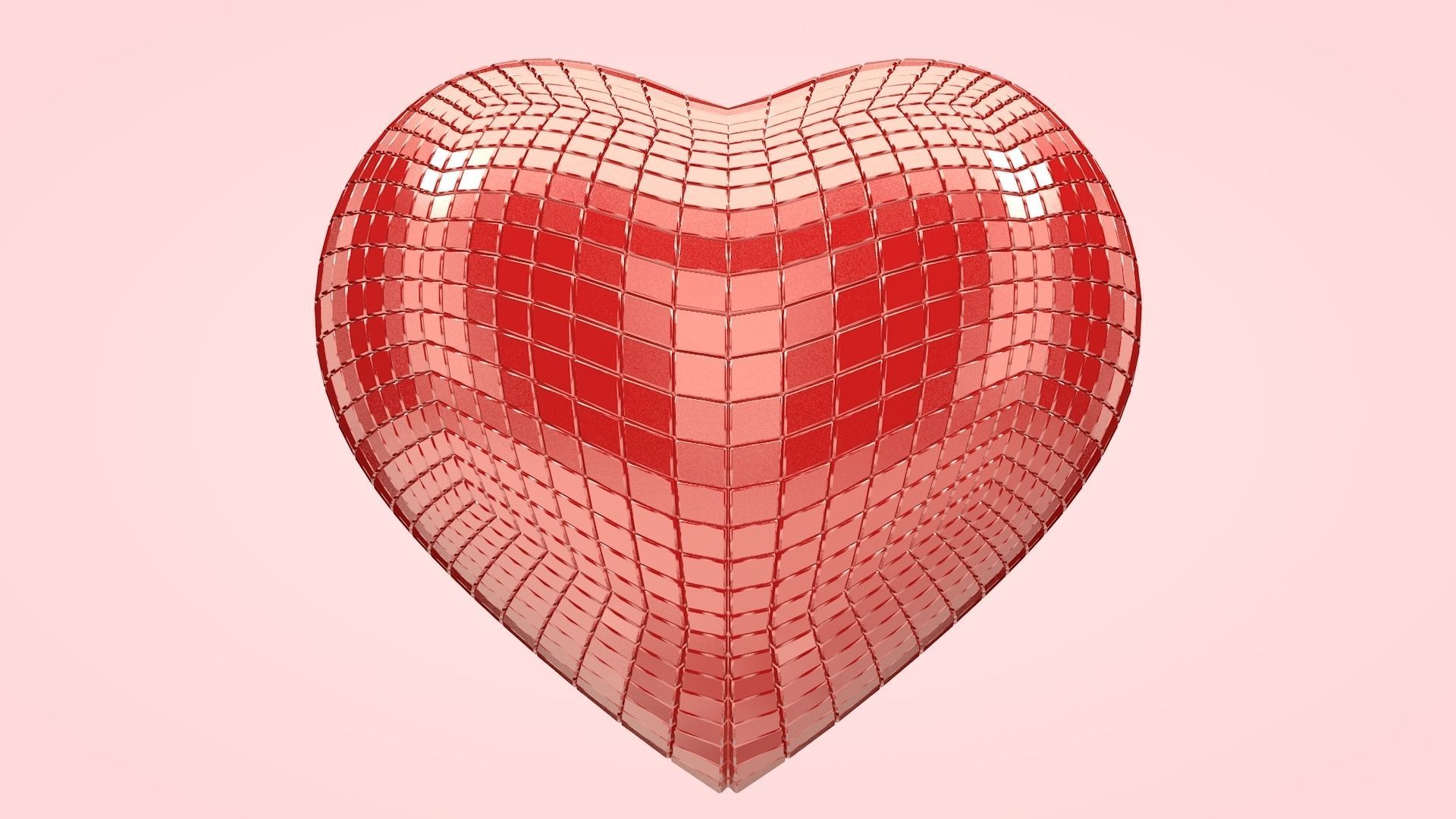 Heart - Disco Heart Low-poly 3D model_3
