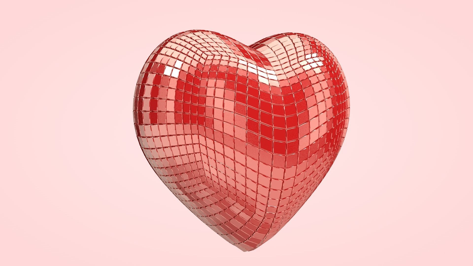 Heart - Disco Heart Low-poly 3D model_4
