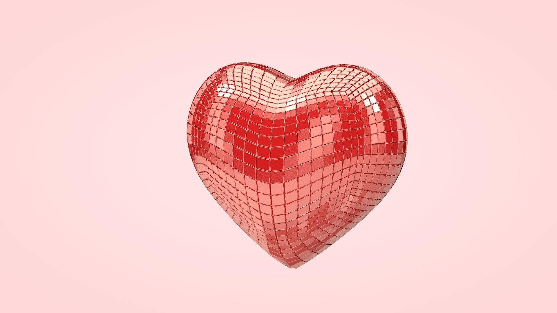 Heart - Disco Heart Low-poly 3D model_2
