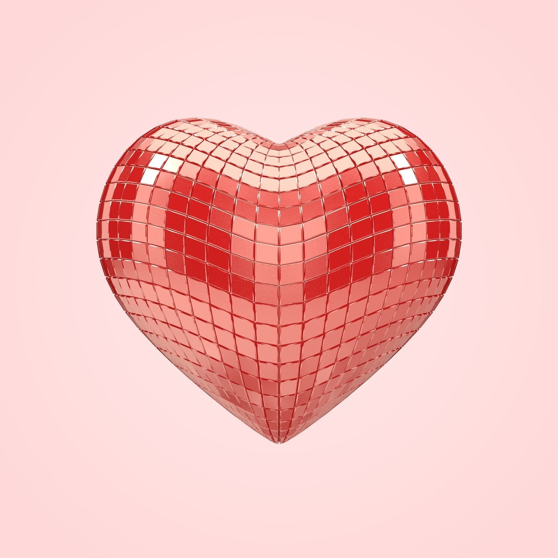Heart - Disco Heart Low-poly 3D model_6