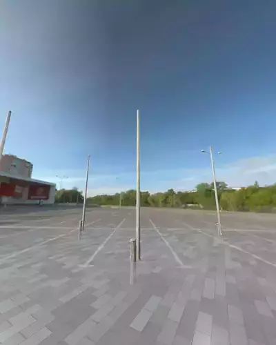 Wooden Electricity Pole with Concrete Connection - Object  025