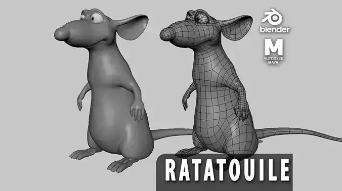 Mouse  Ratatouille Low-poly 3D model