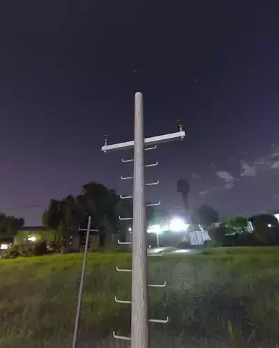 Wooden Electricity Pole with Ladder - Object 027