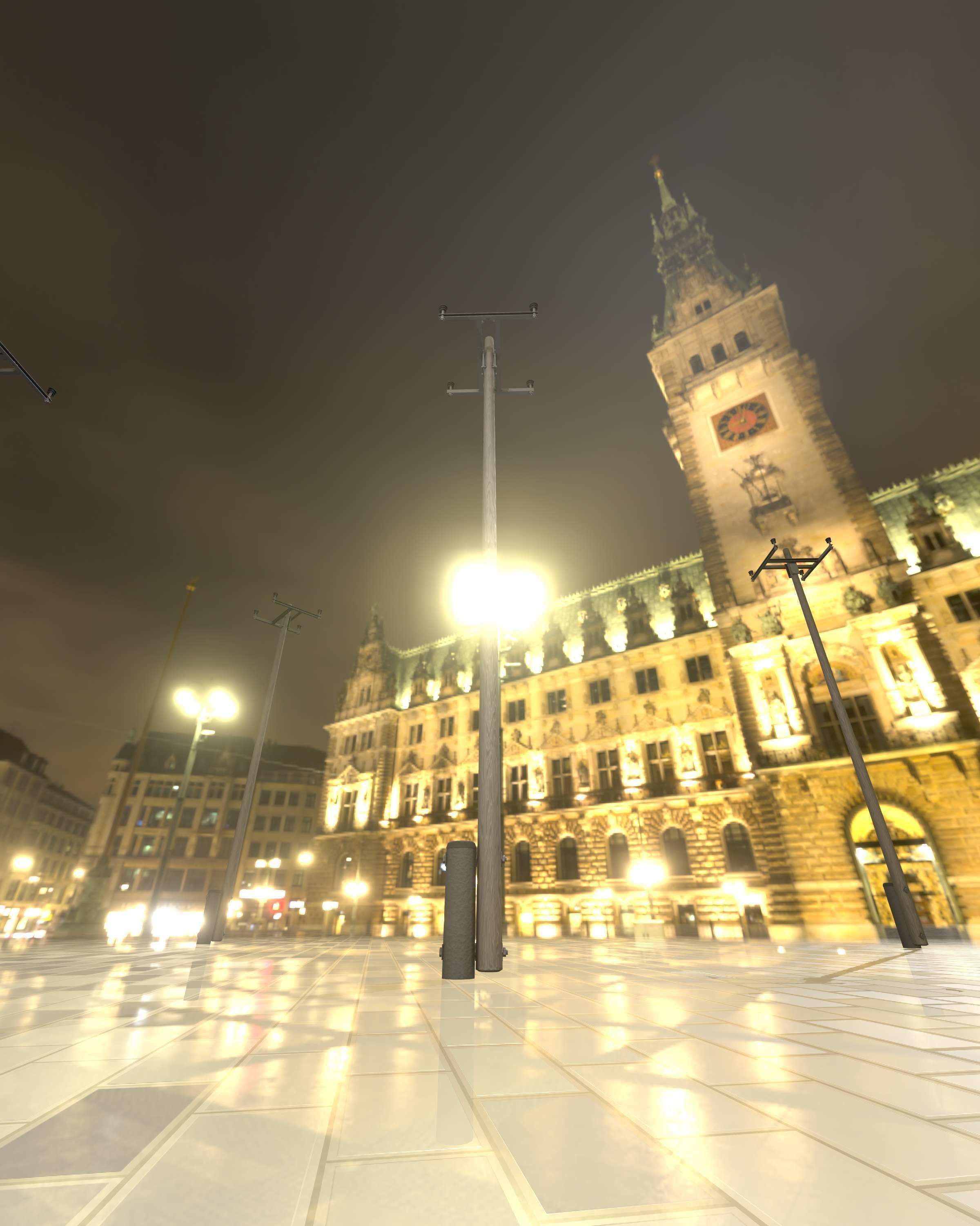 Wooden Electricity Pole with Concrete Connection - Object 028 Low-poly 3D model_4