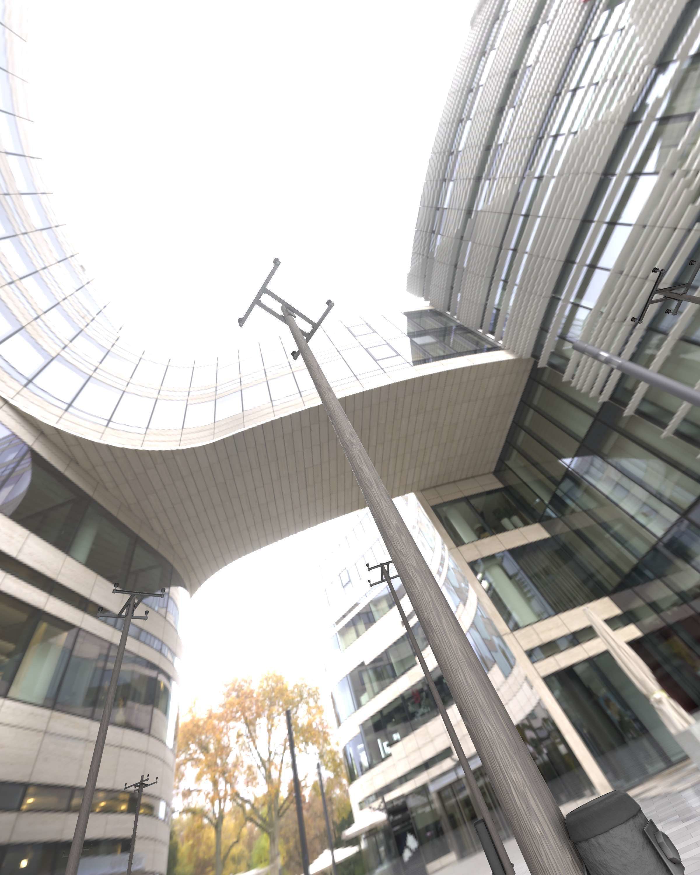 Wooden Electricity Pole with Concrete Connection - Object 028 Low-poly 3D model_27