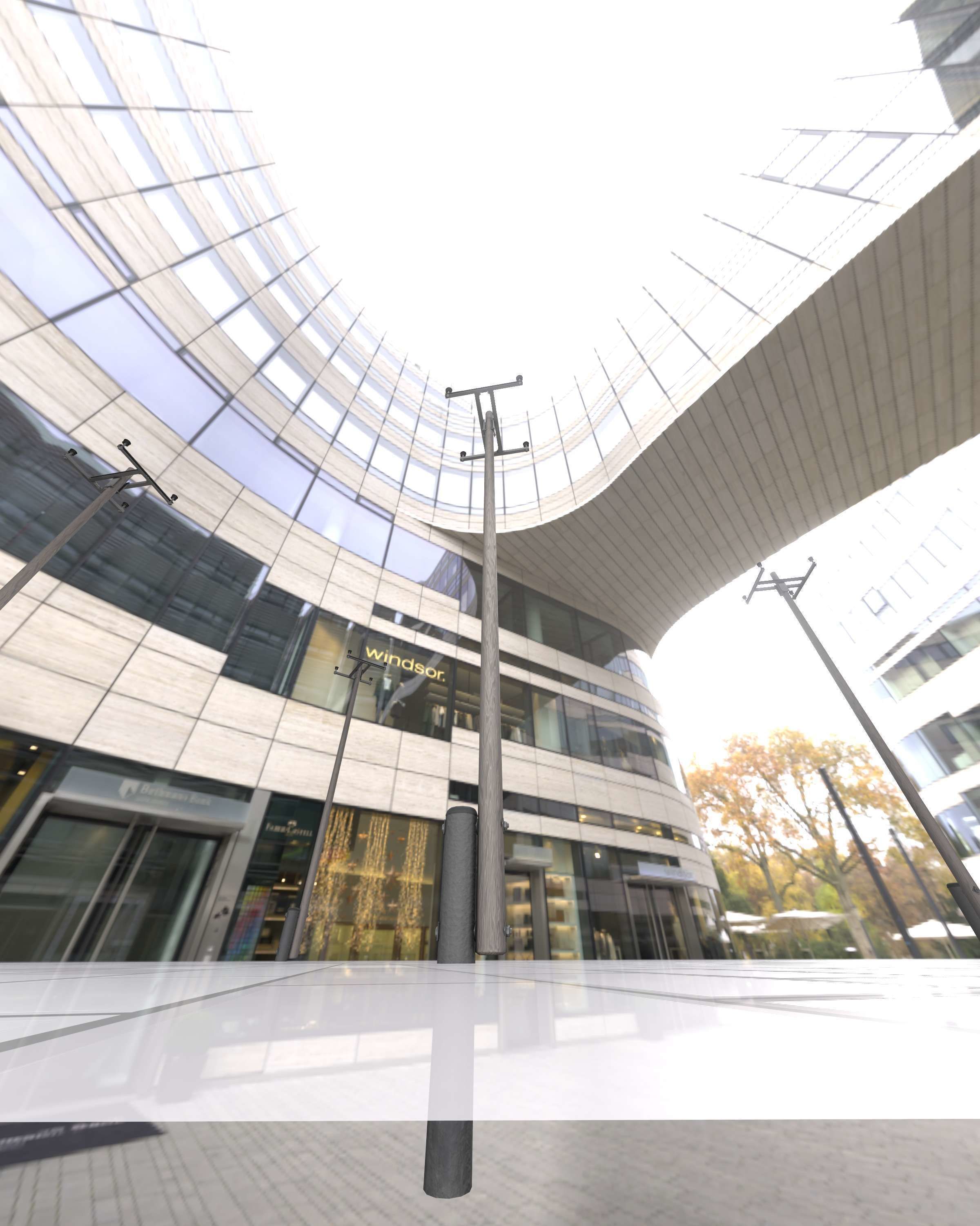 Wooden Electricity Pole with Concrete Connection - Object 028 Low-poly 3D model_5