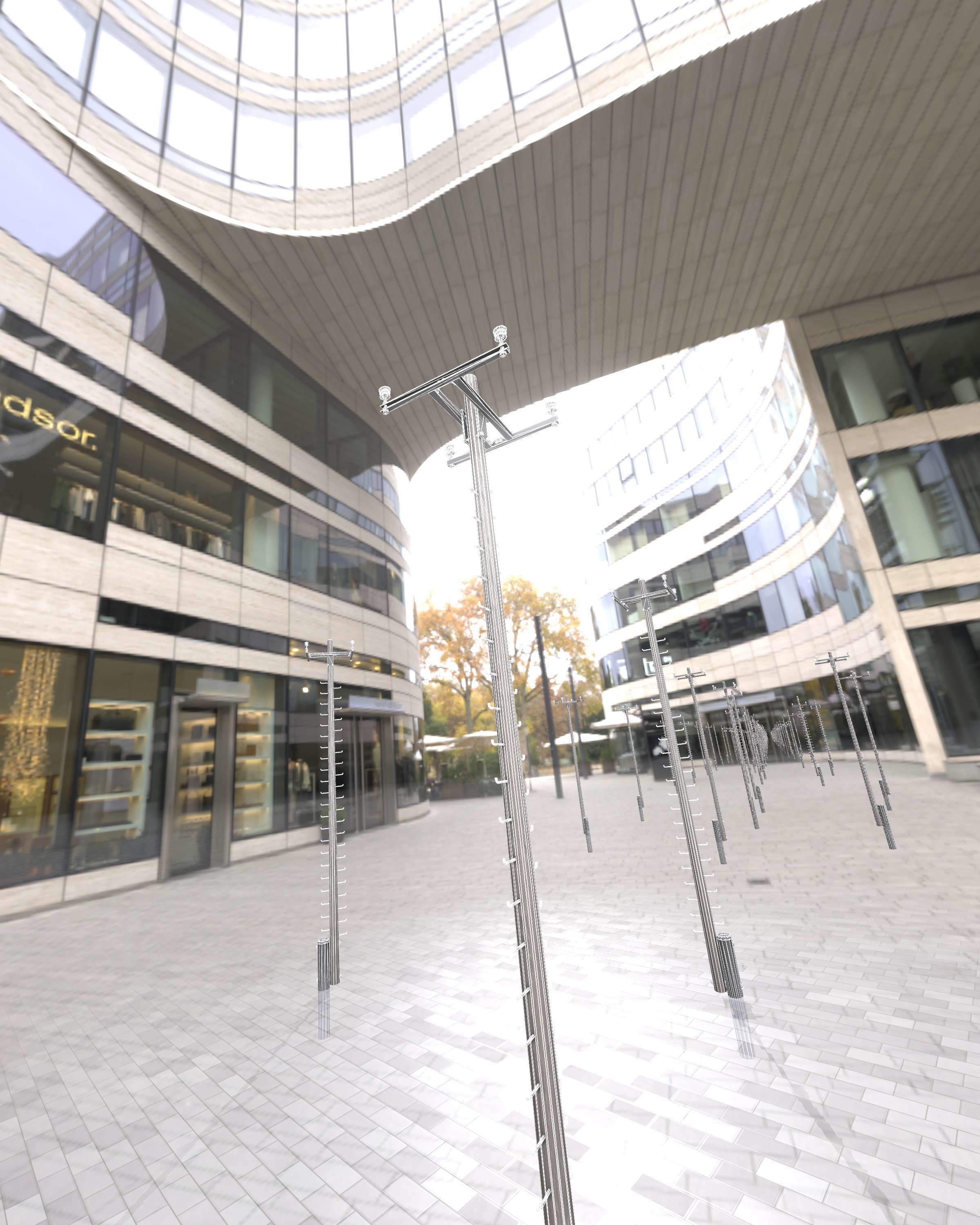 Wooden Electricity Pole with Ladder - Object 029 Low-poly 3D model_16