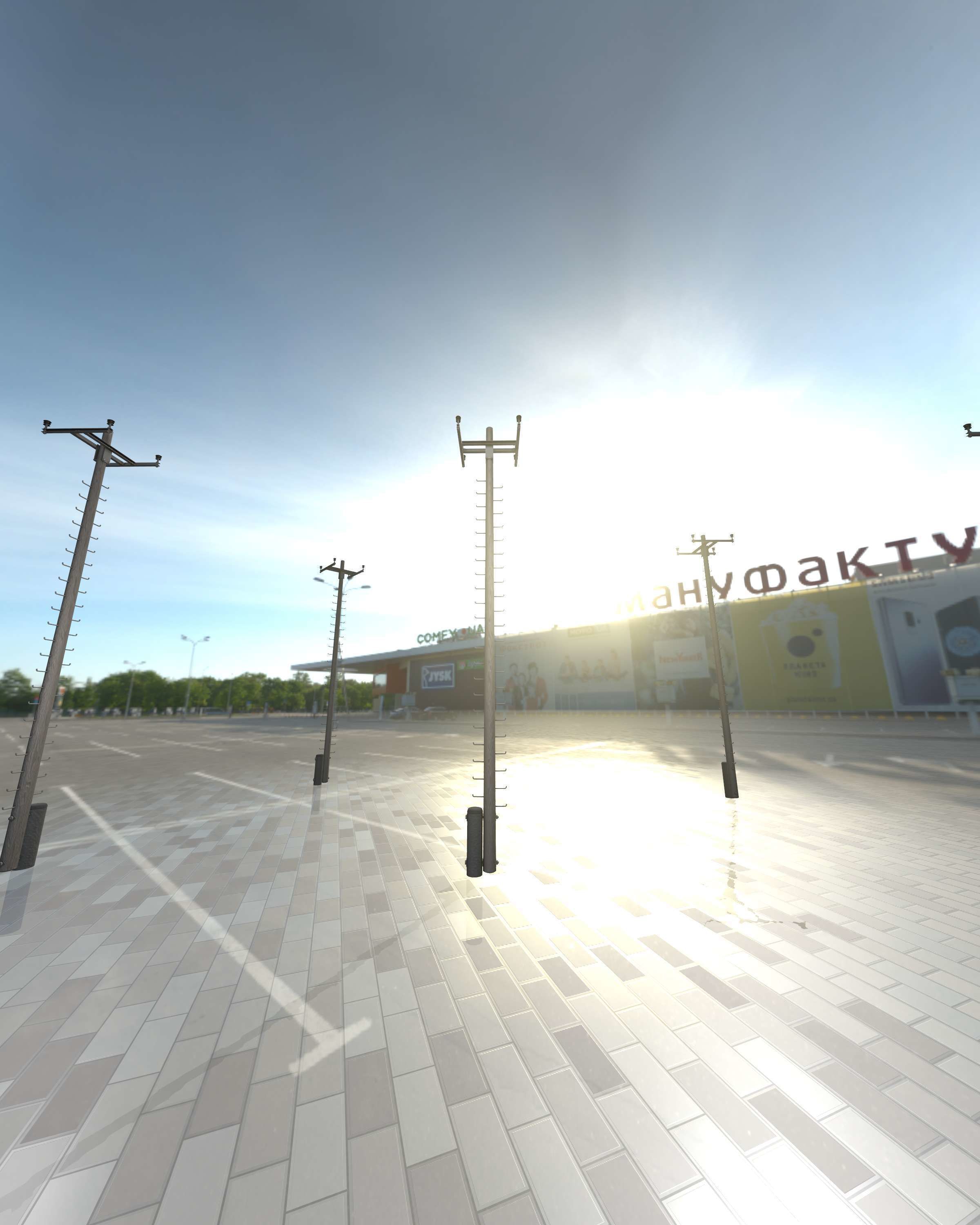 Wooden Electricity Pole with Ladder - Object 029 Low-poly 3D model_4