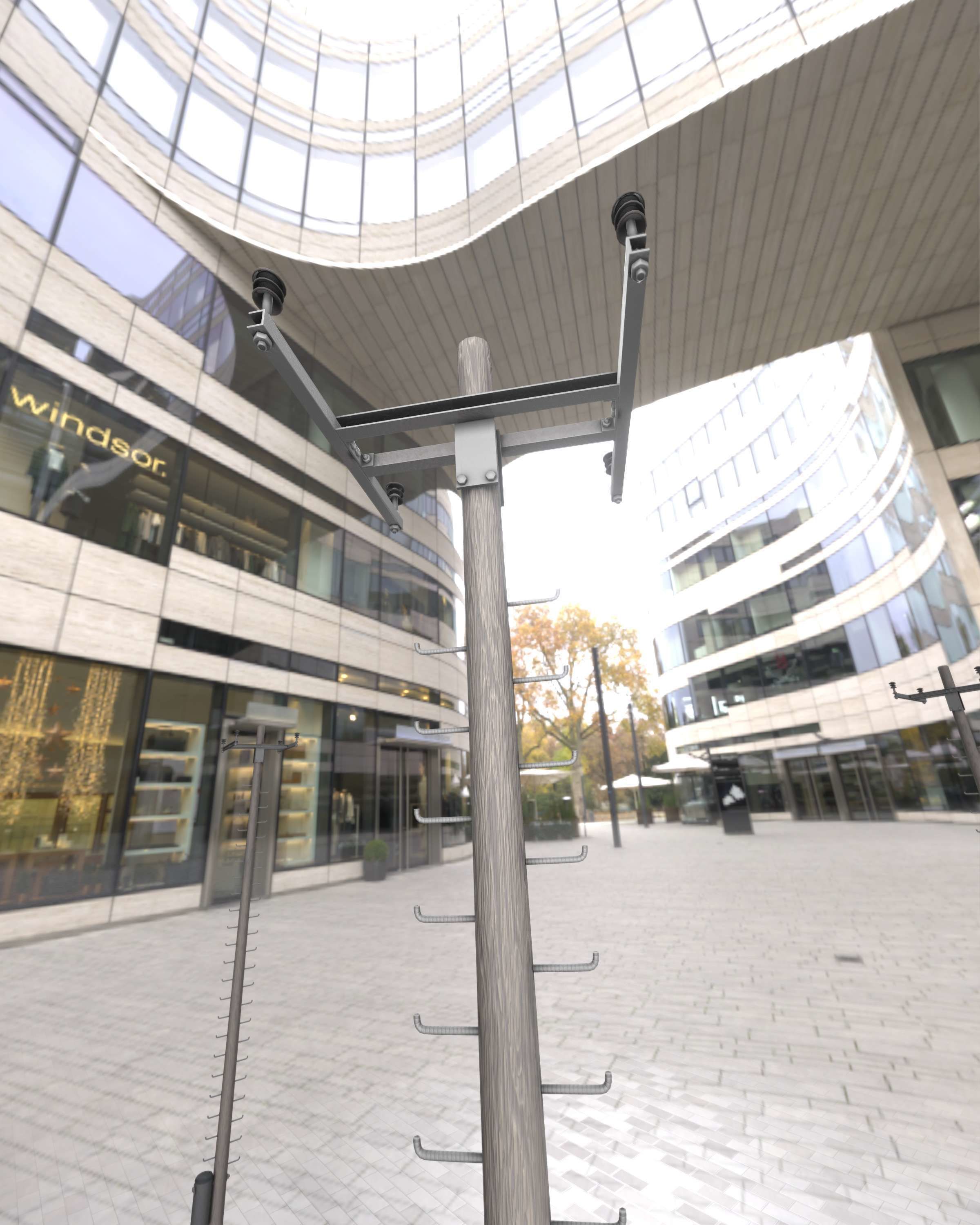 Wooden Electricity Pole with Ladder - Object 029 Low-poly 3D model_22