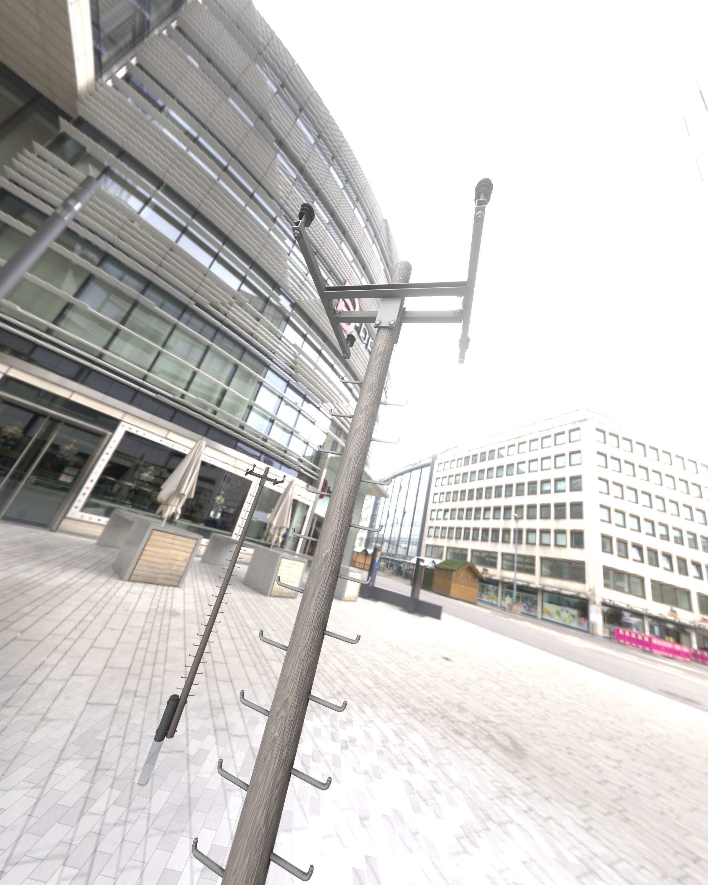 Wooden Electricity Pole with Ladder - Object 029 Low-poly 3D model_50