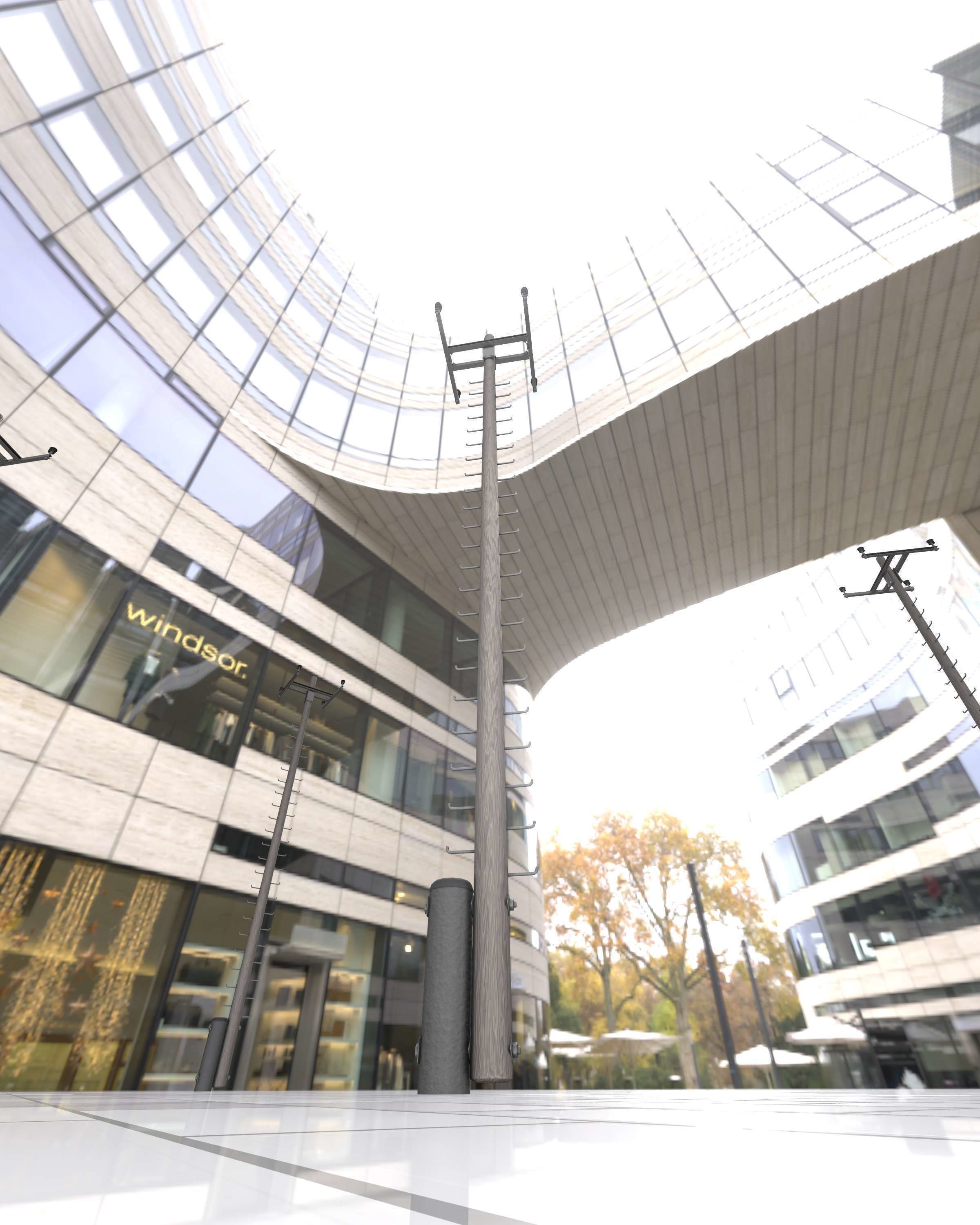 Wooden Electricity Pole with Ladder - Object 029 Low-poly 3D model_6