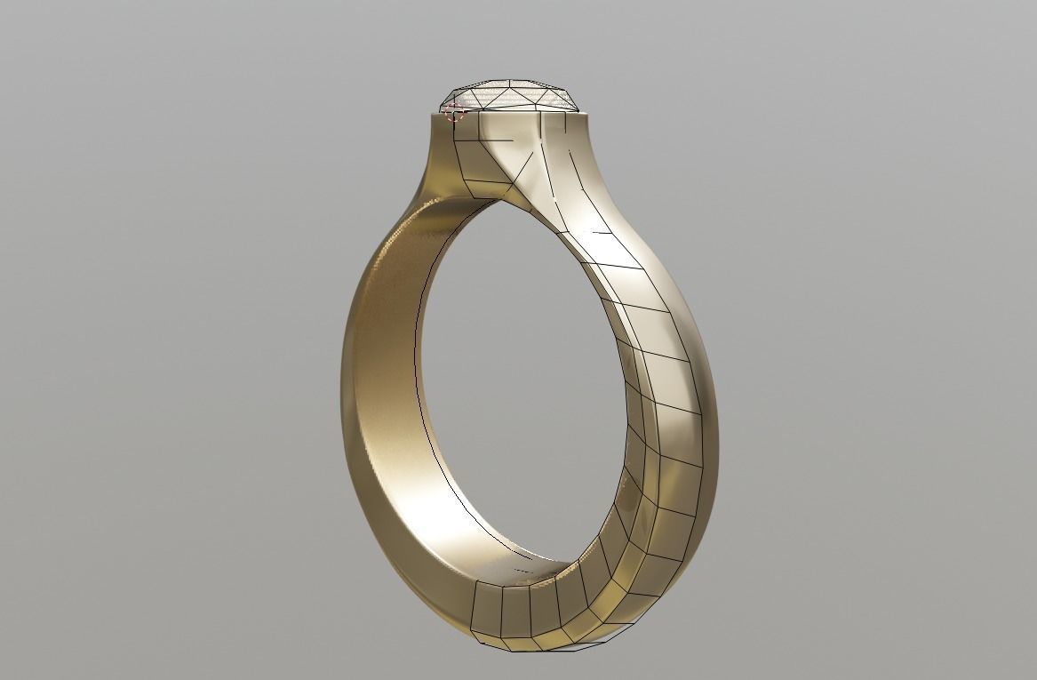 diamond ring Low-poly 3D model_5