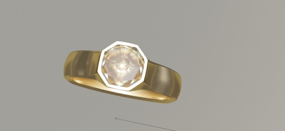diamond ring Low-poly 3D model_1