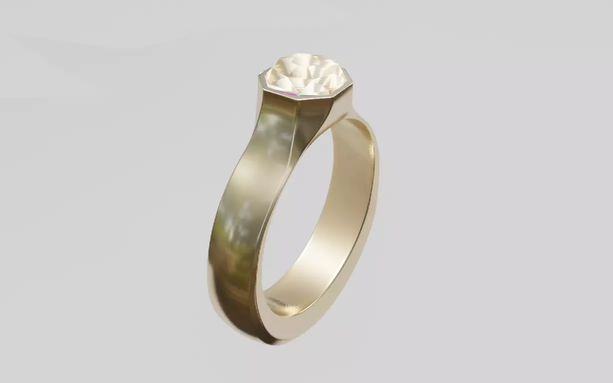 diamond ring Low-poly 3D model_0