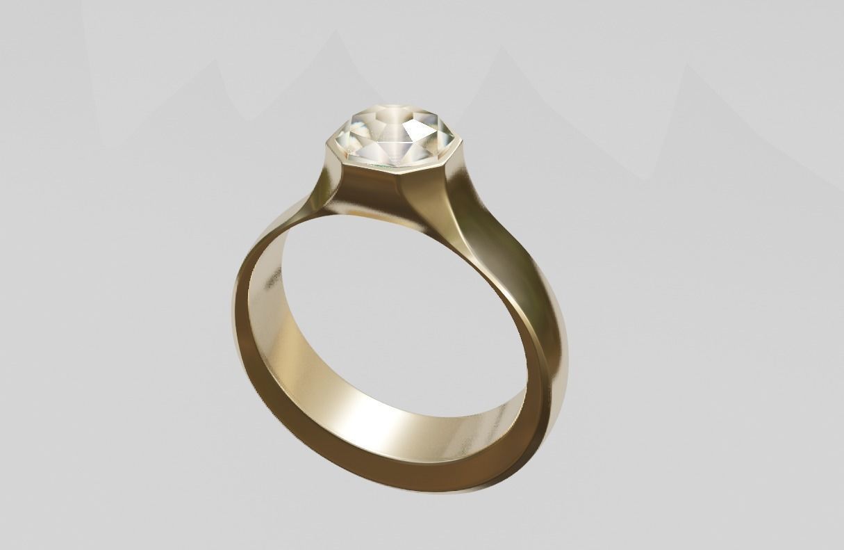 diamond ring Low-poly 3D model_6