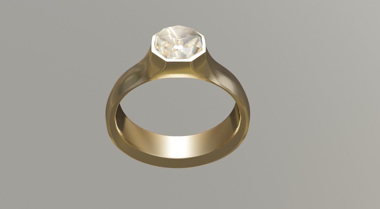 diamond ring Low-poly 3D model_4