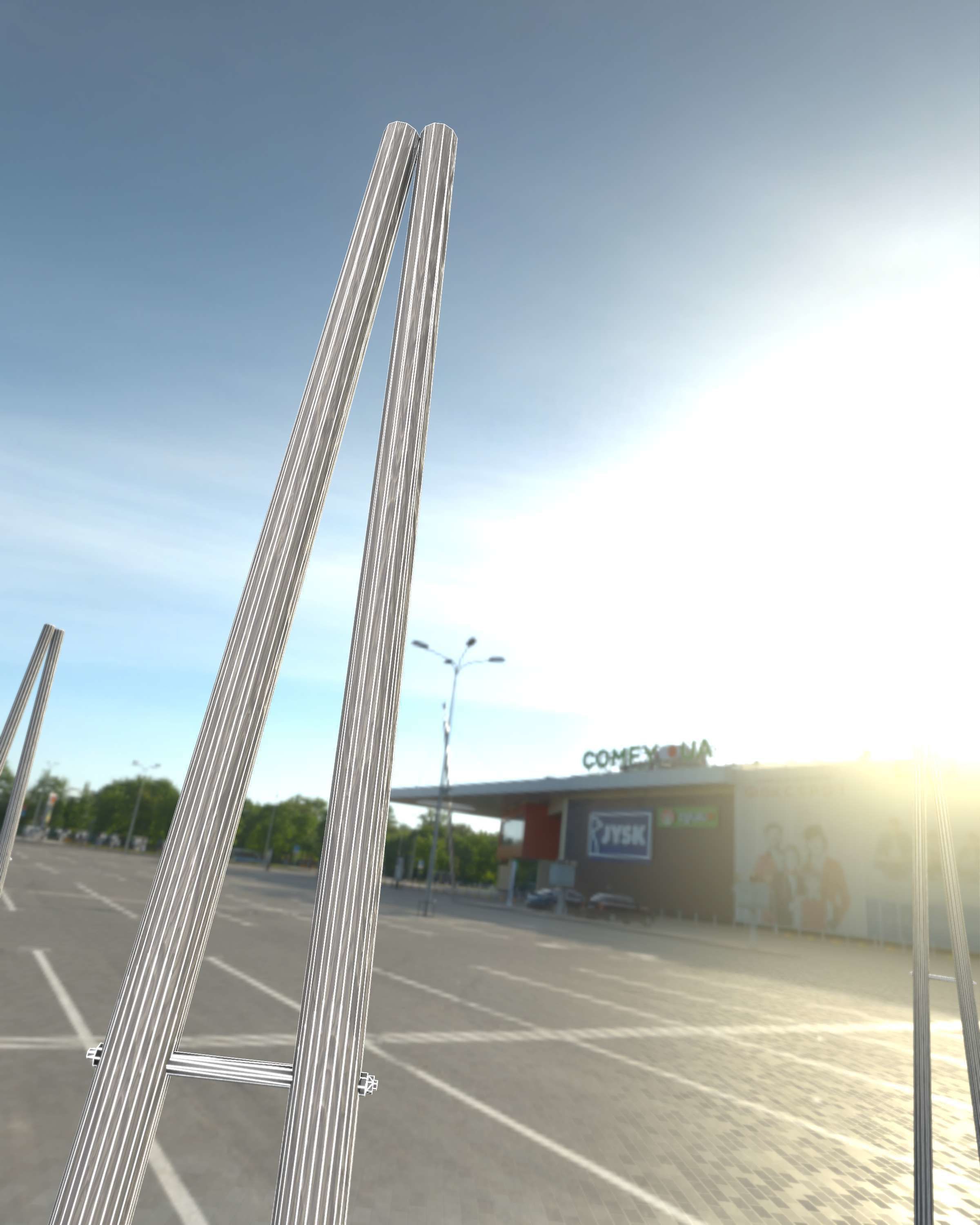 Wooden A-Pole without Ladder - Object 032 Low-poly 3D model_29
