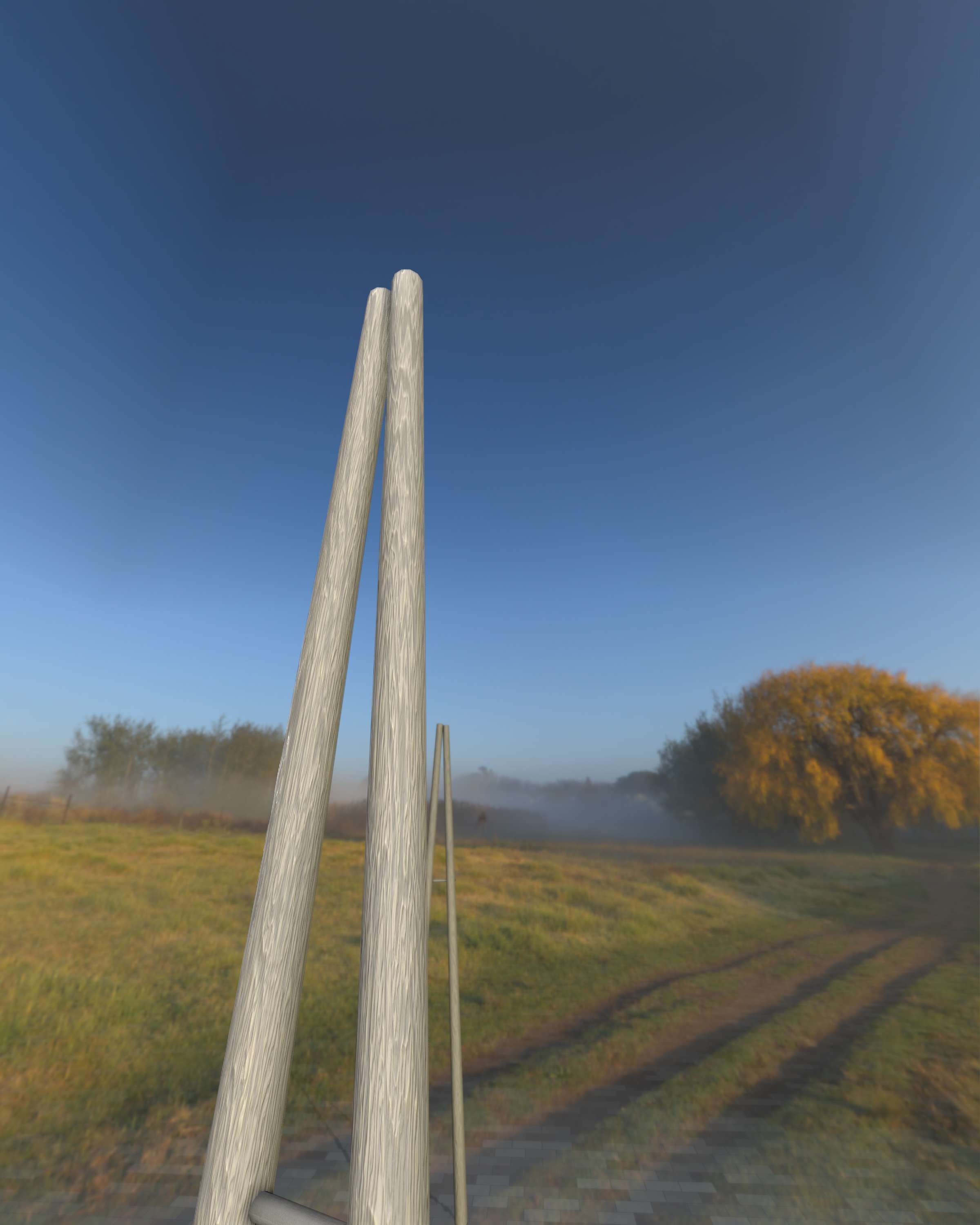 Wooden A-Pole without Ladder - Object 032 Low-poly 3D model_23