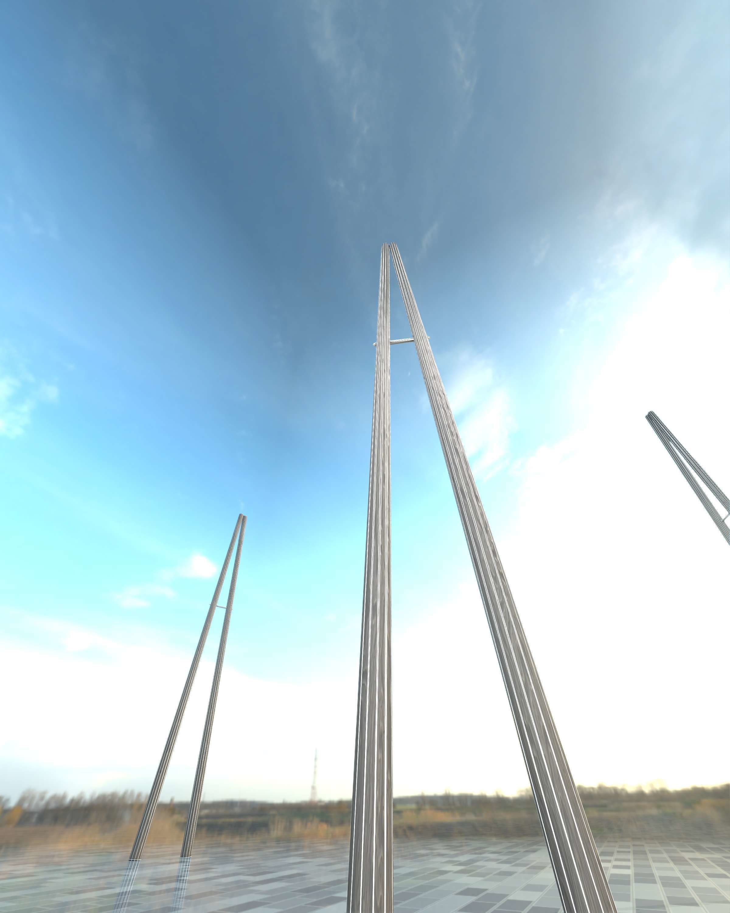 Wooden A-Pole without Ladder - Object 032 Low-poly 3D model_11