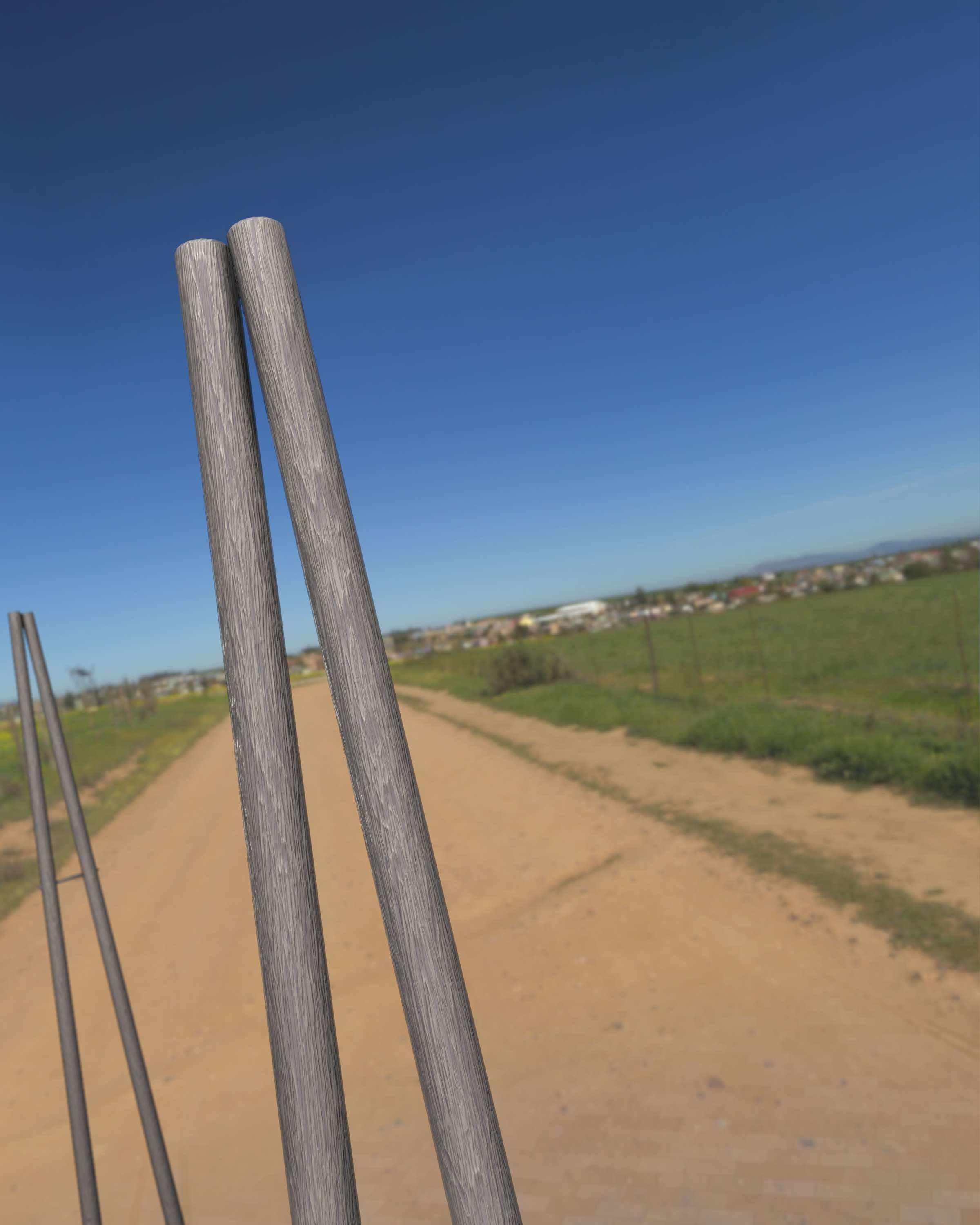 Wooden A-Pole without Ladder - Object 032 Low-poly 3D model_19