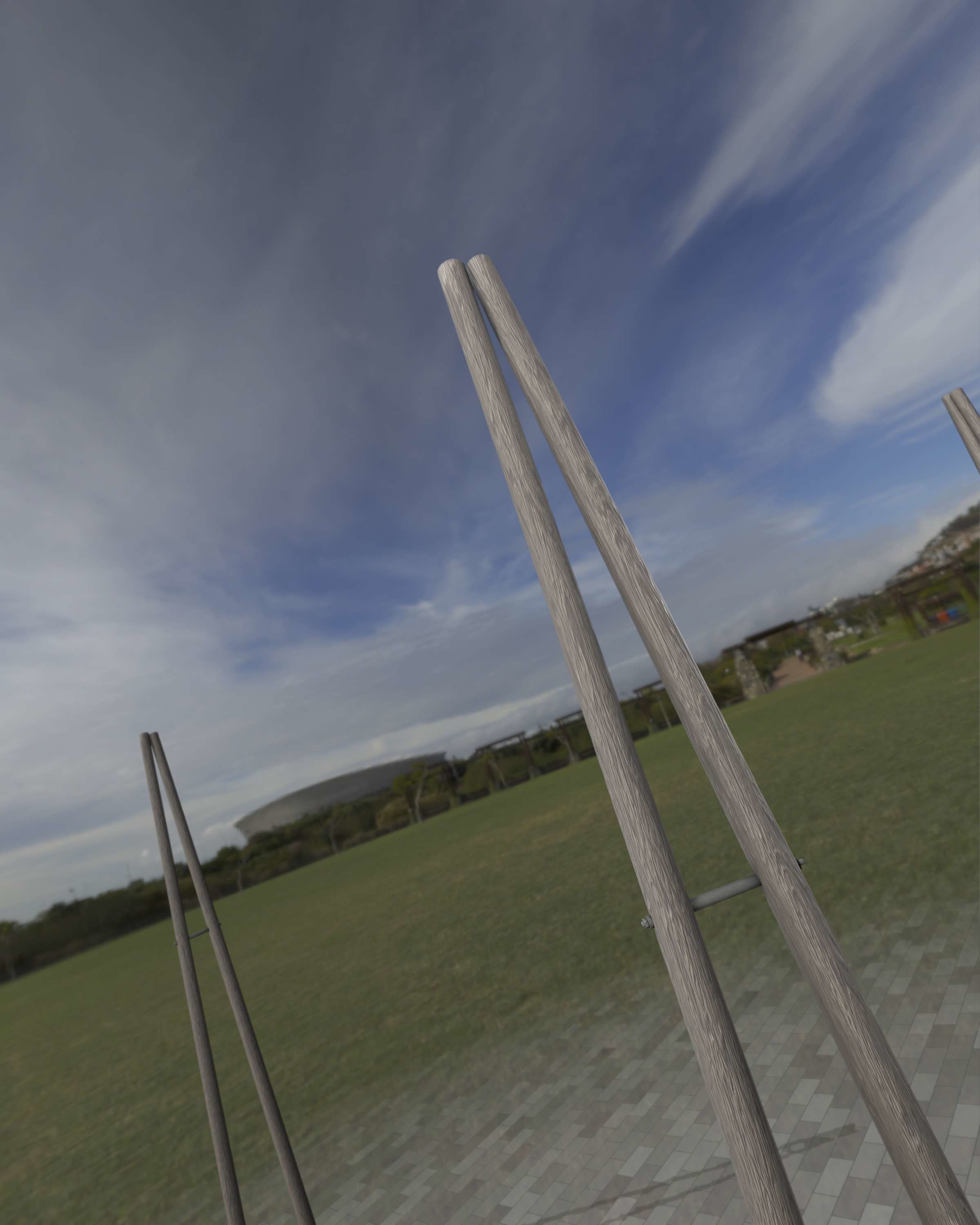 Wooden A-Pole without Ladder - Object 032 Low-poly 3D model_25