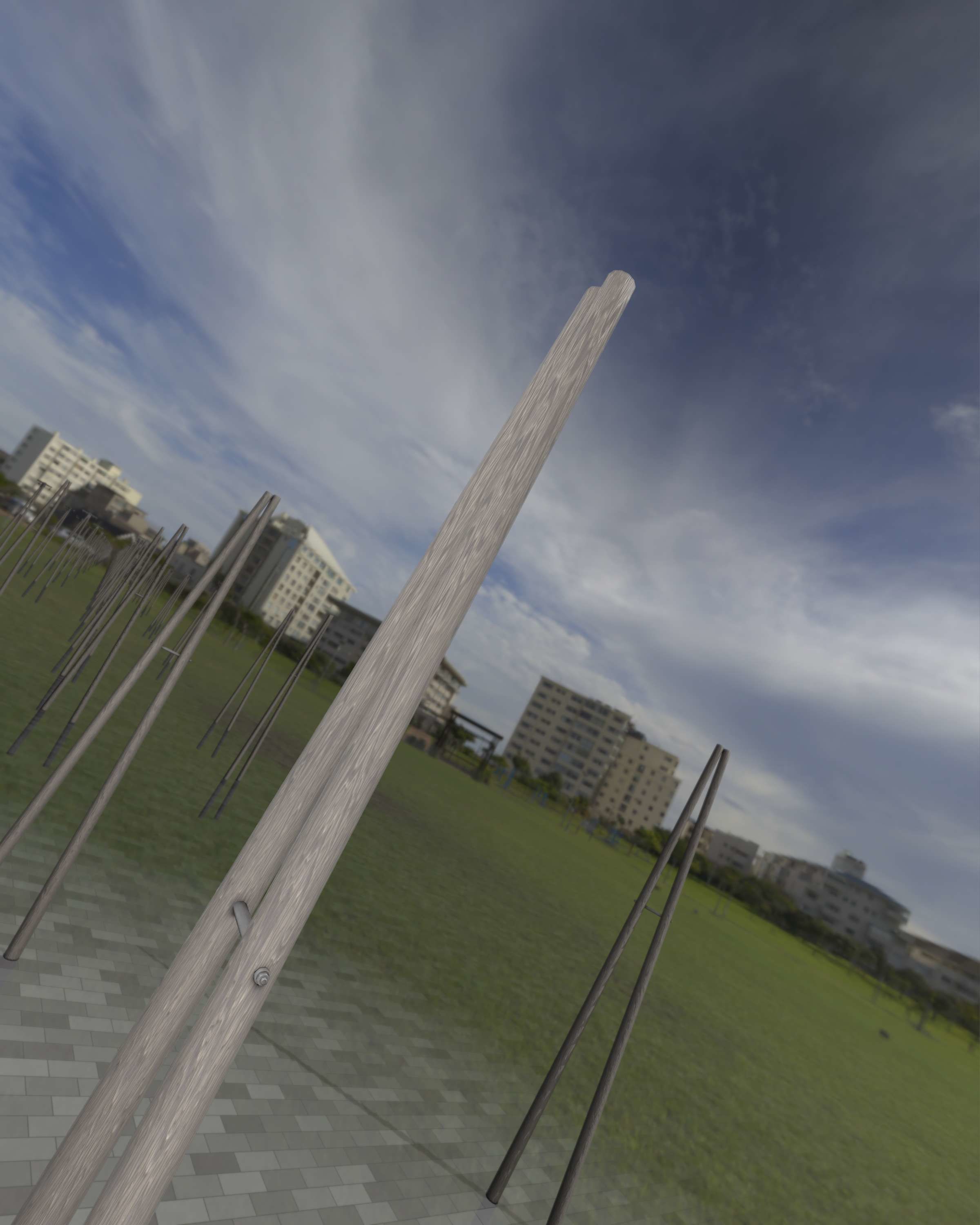 Wooden A-Pole without Ladder - Object 032 Low-poly 3D model_30