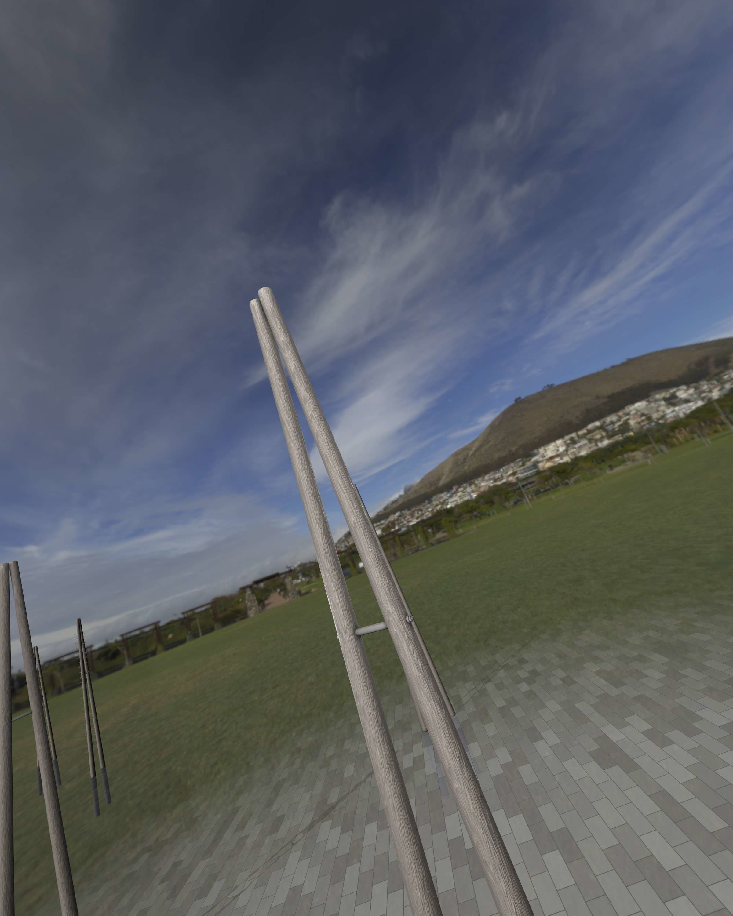 Wooden A-Pole without Ladder - Object 032 Low-poly 3D model_48