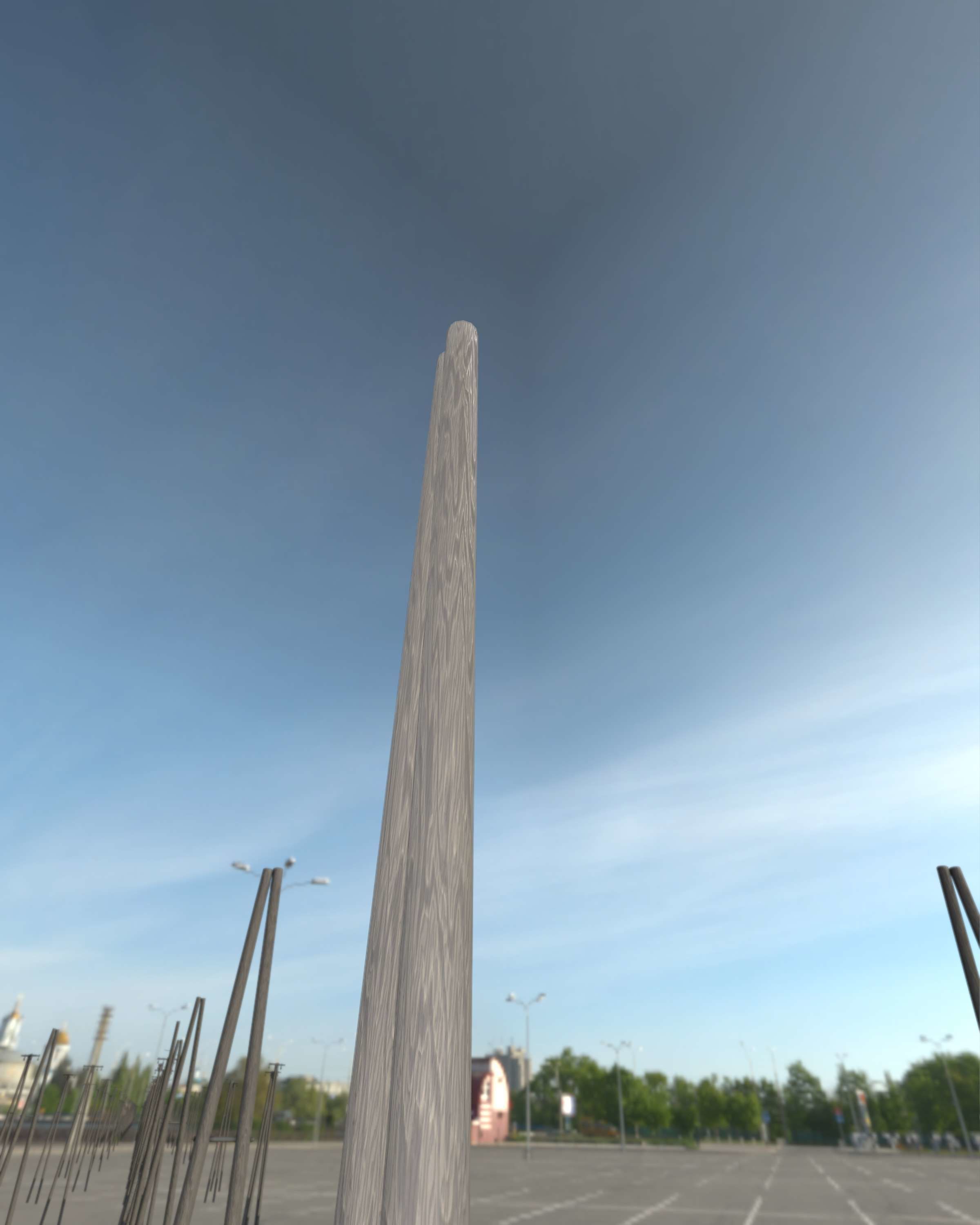 Wooden A-Pole without Ladder - Object 032 Low-poly 3D model_31