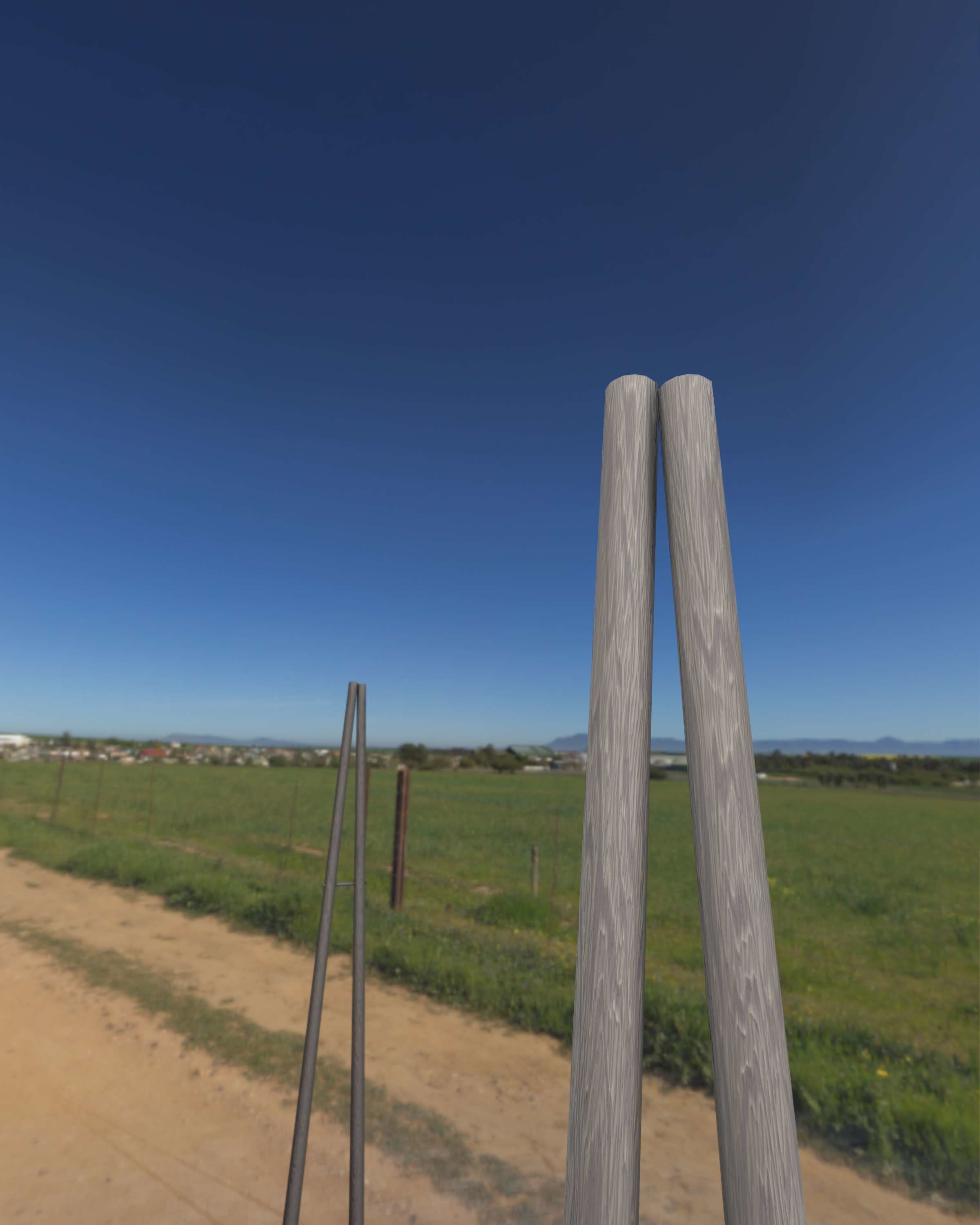 Wooden A-Pole without Ladder - Object 032 Low-poly 3D model_10