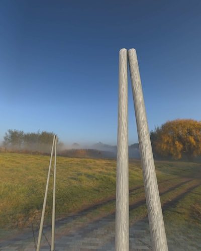 Wooden A-Pole without Ladder - Object 032 Low-poly 3D model