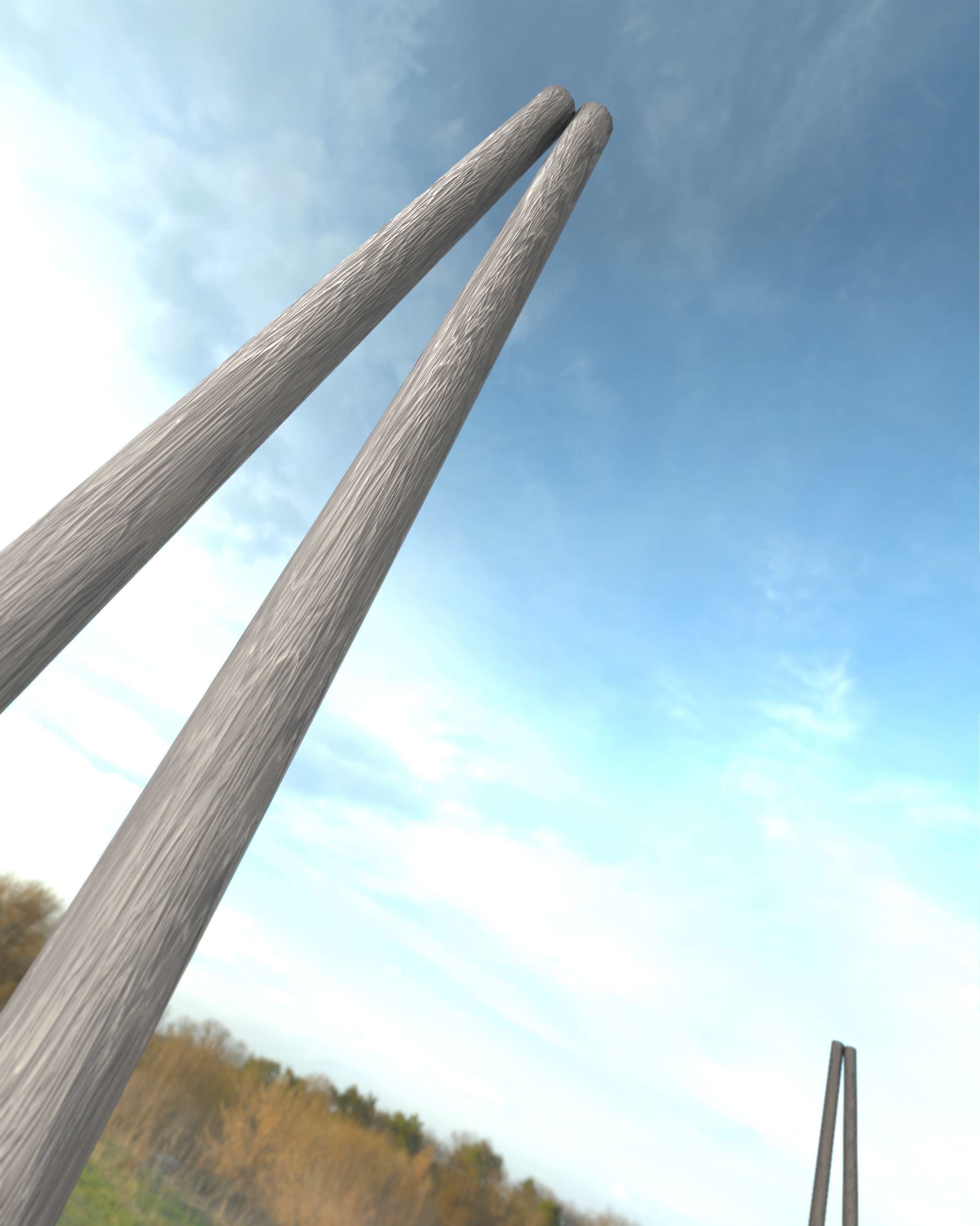 Wooden A-Pole without Ladder - Object 032 Low-poly 3D model_43