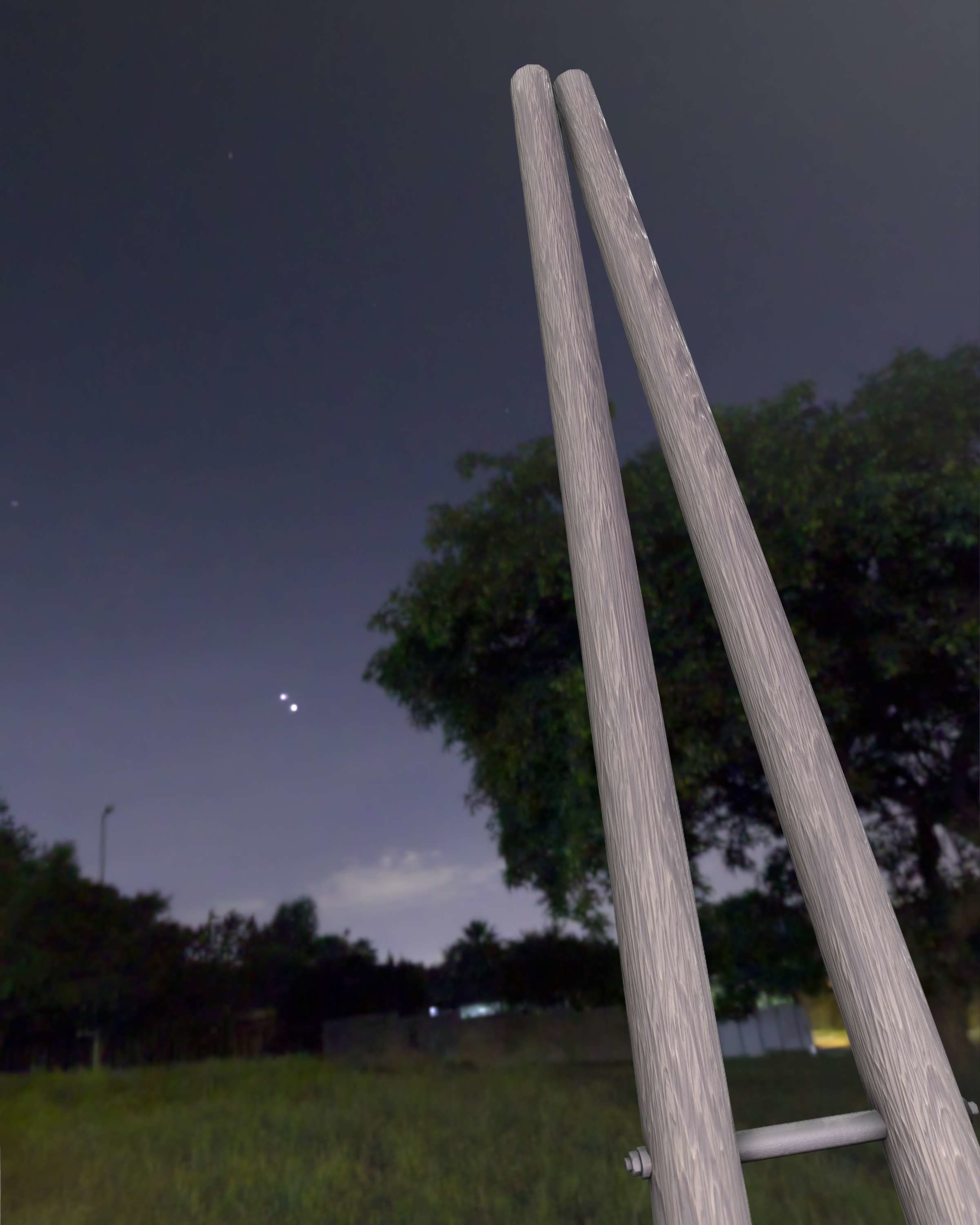 Wooden A-Pole without Ladder - Object 032 Low-poly 3D model_44