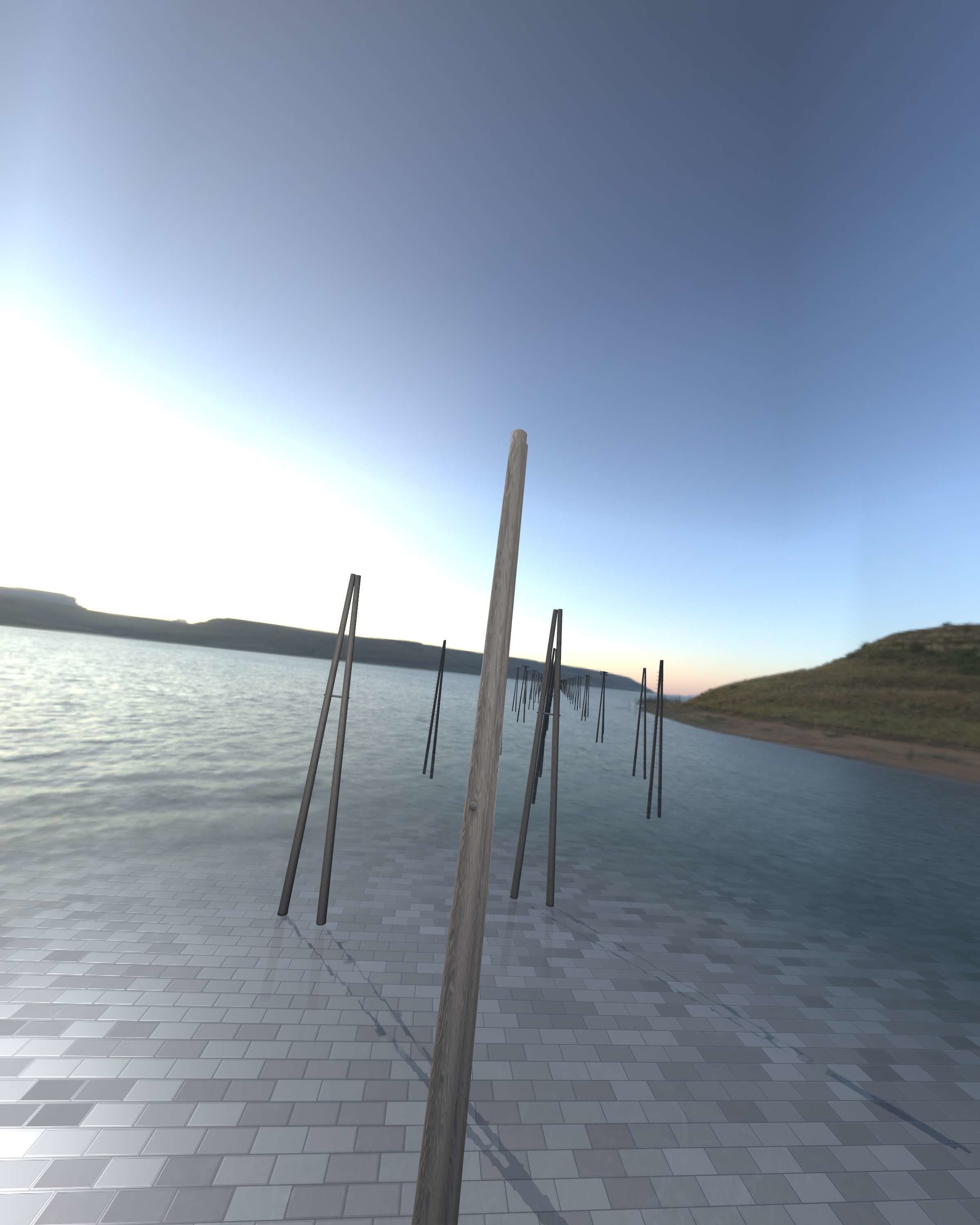 Wooden A-Pole without Ladder - Object 032 Low-poly 3D model_47