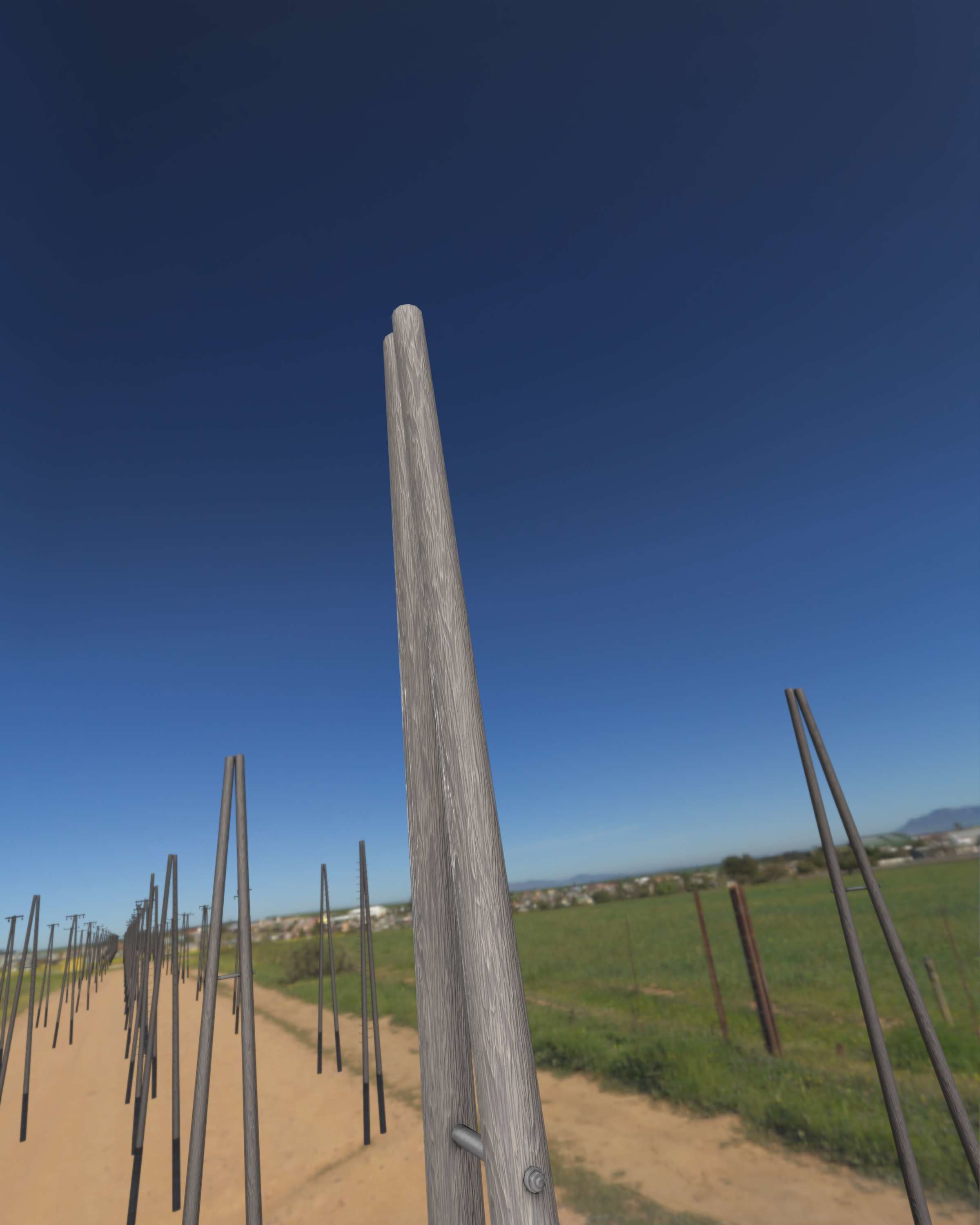Wooden A-Pole without Ladder - Object 032 Low-poly 3D model_26