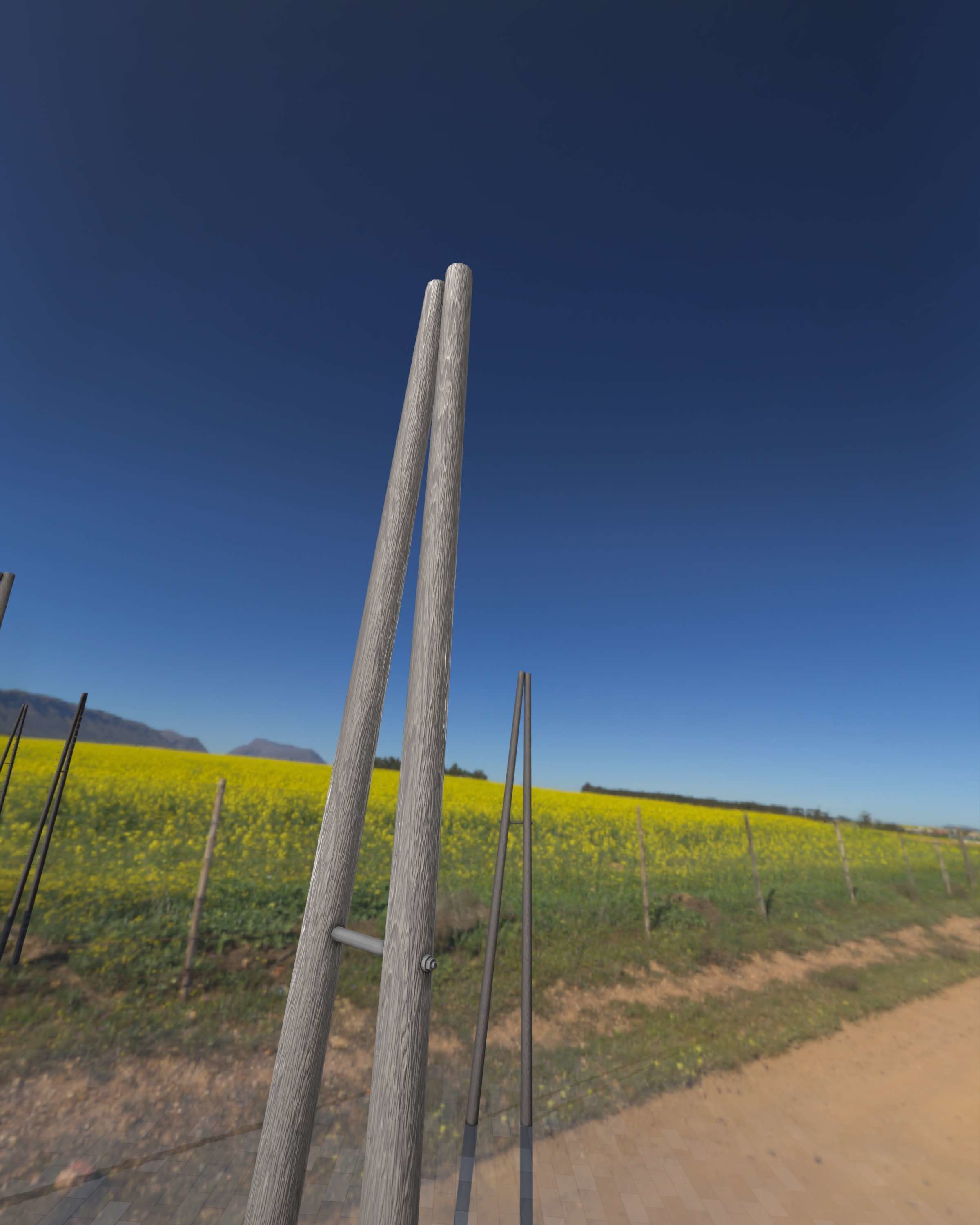 Wooden A-Pole without Ladder - Object 032 Low-poly 3D model_49