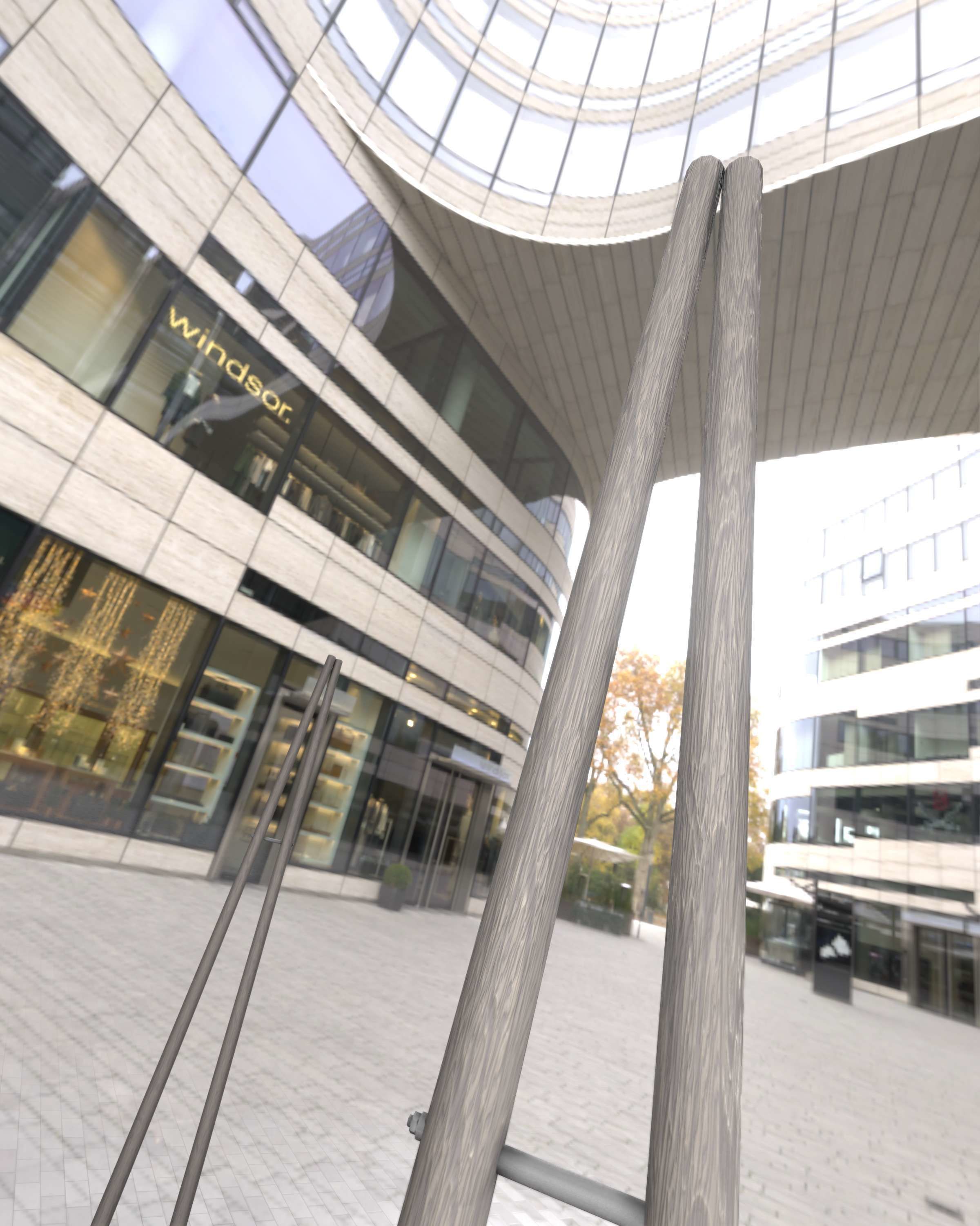 Wooden A-Pole without Ladder - Object 032 Low-poly 3D model_50