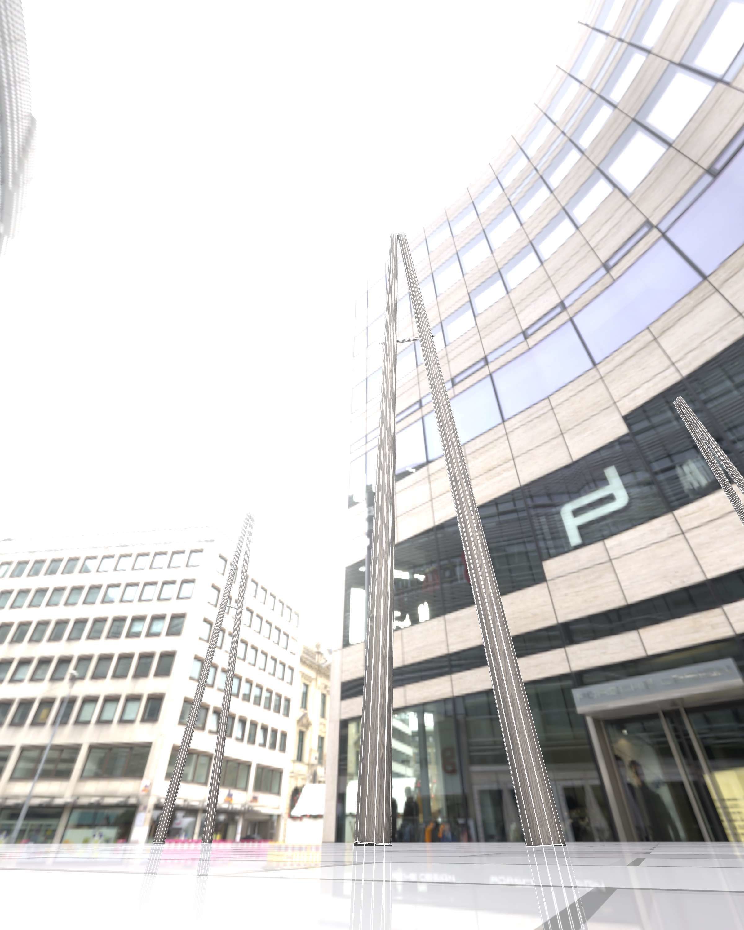 Wooden A-Pole without Ladder - Object 032 Low-poly 3D model_6