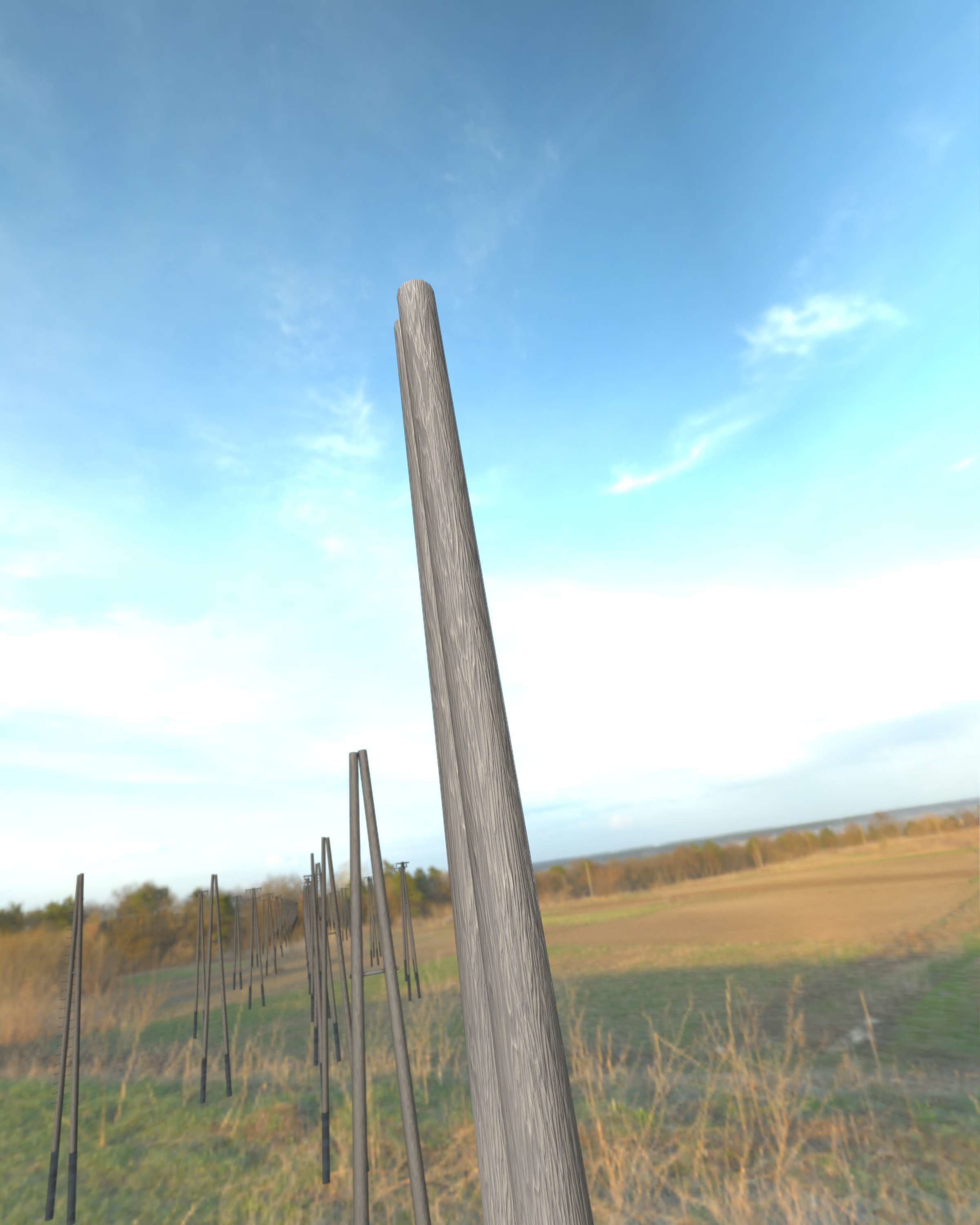Wooden A-Pole without Ladder - Object 032 Low-poly 3D model_21