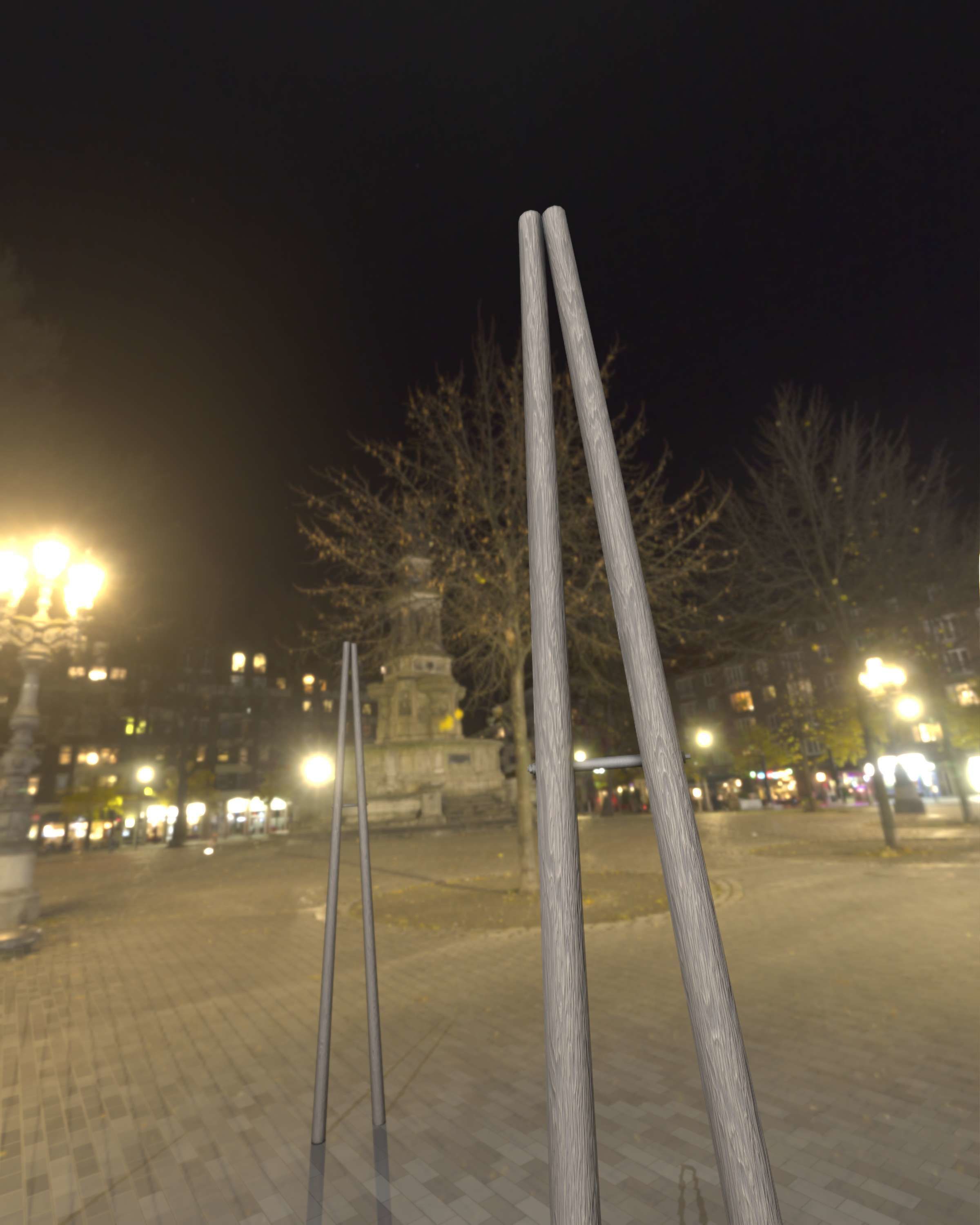 Wooden A-Pole without Ladder - Object 032 Low-poly 3D model_34