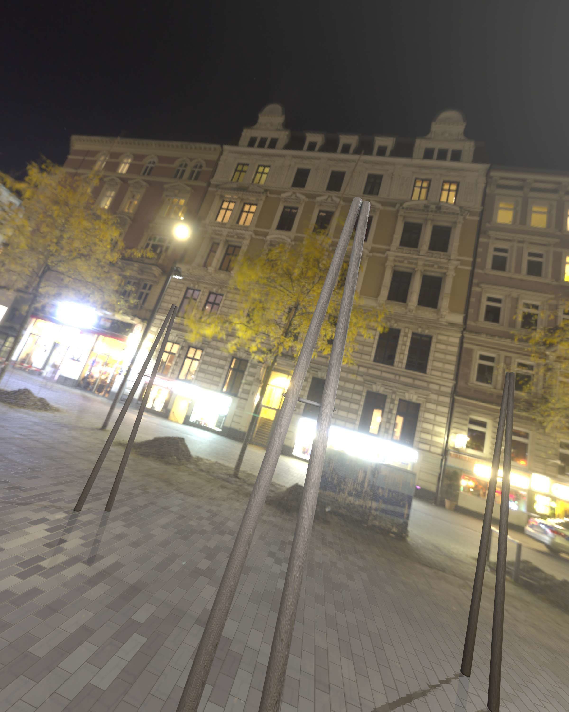 Wooden A-Pole without Ladder - Object 032 Low-poly 3D model_12