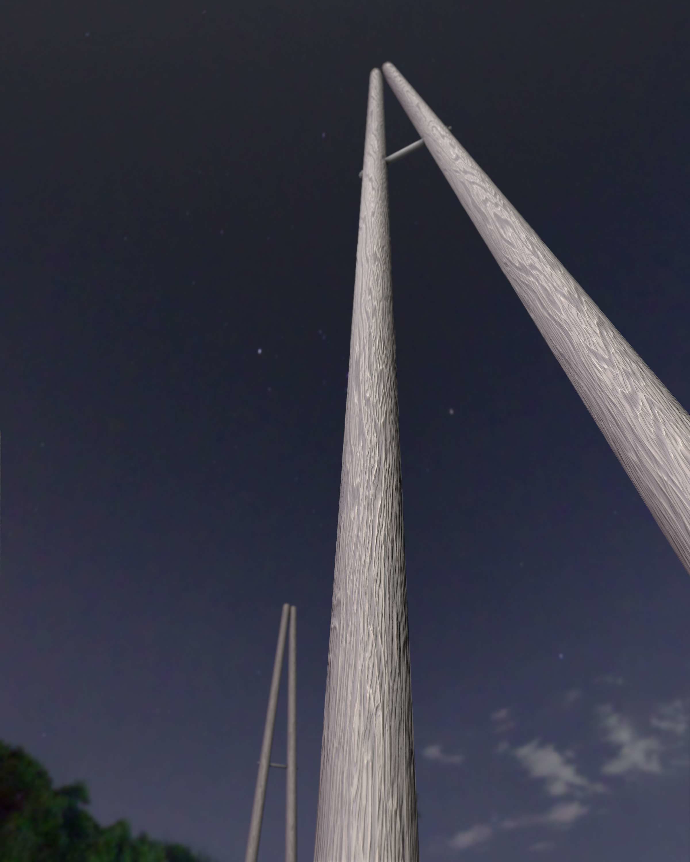 Wooden A-Pole without Ladder - Object 032 Low-poly 3D model_35