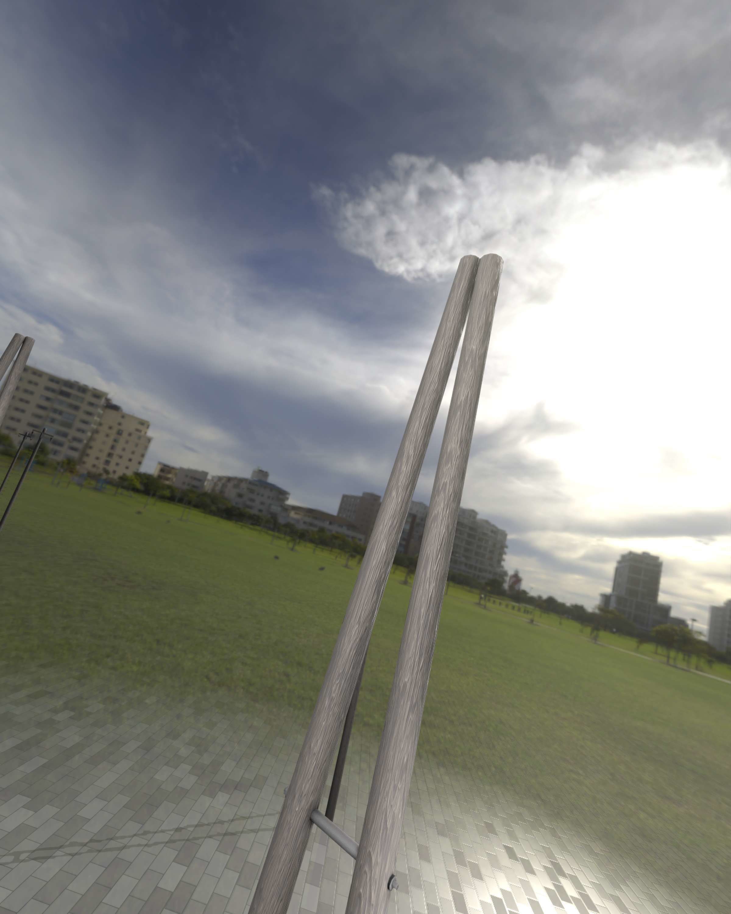 Wooden A-Pole without Ladder - Object 032 Low-poly 3D model_16