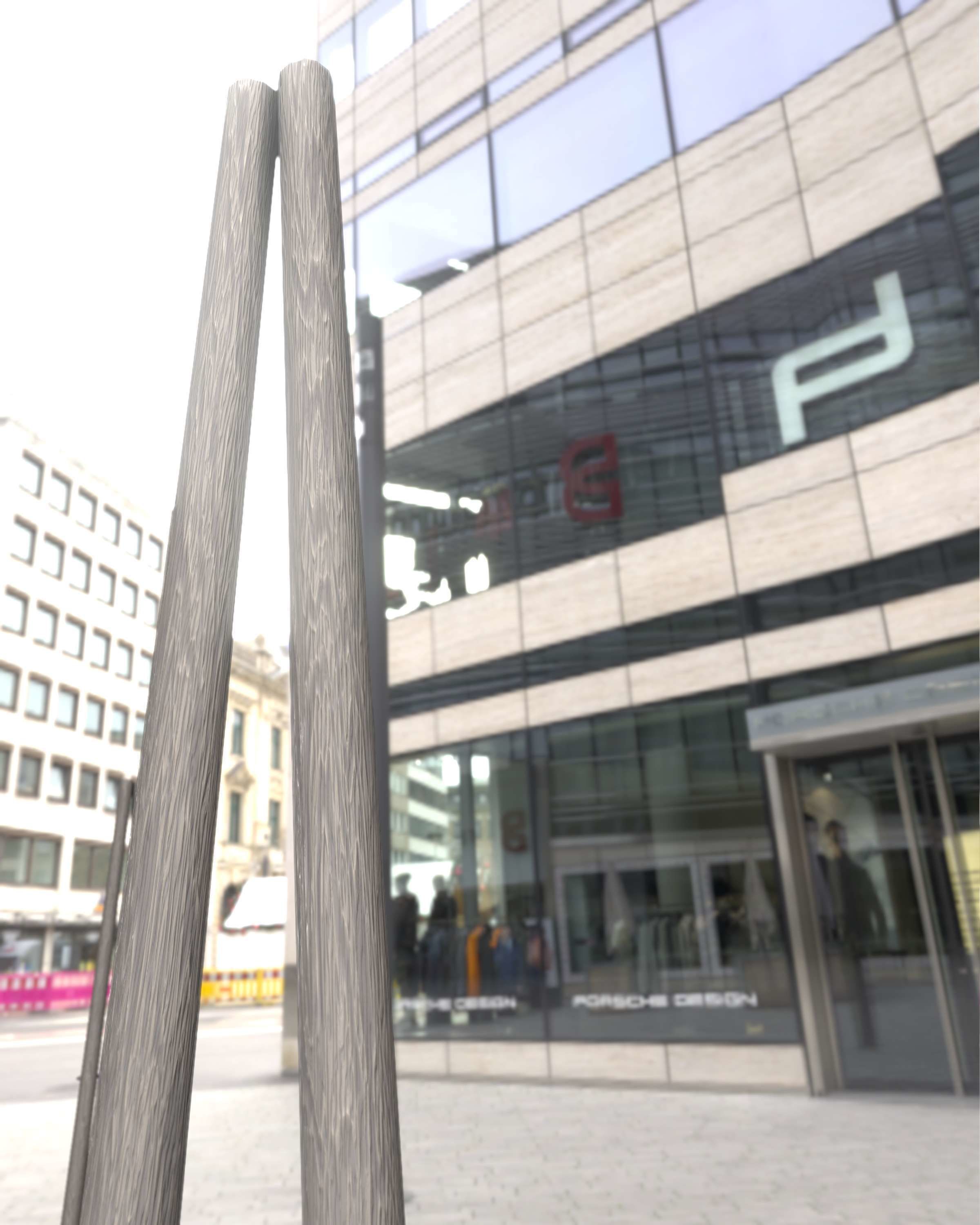 Wooden A-Pole without Ladder - Object 032 Low-poly 3D model_20