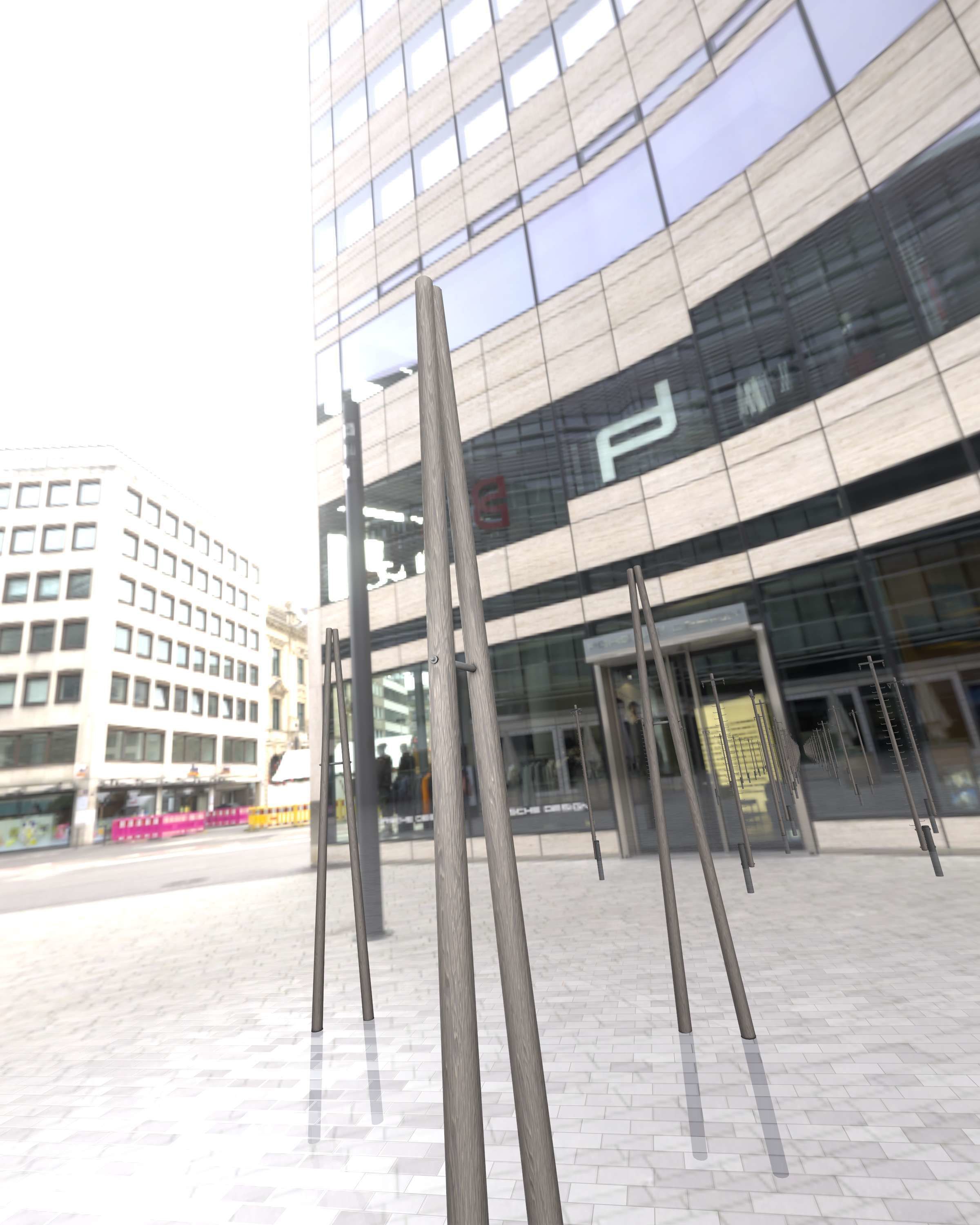 Wooden A-Pole without Ladder - Object 032 Low-poly 3D model_14