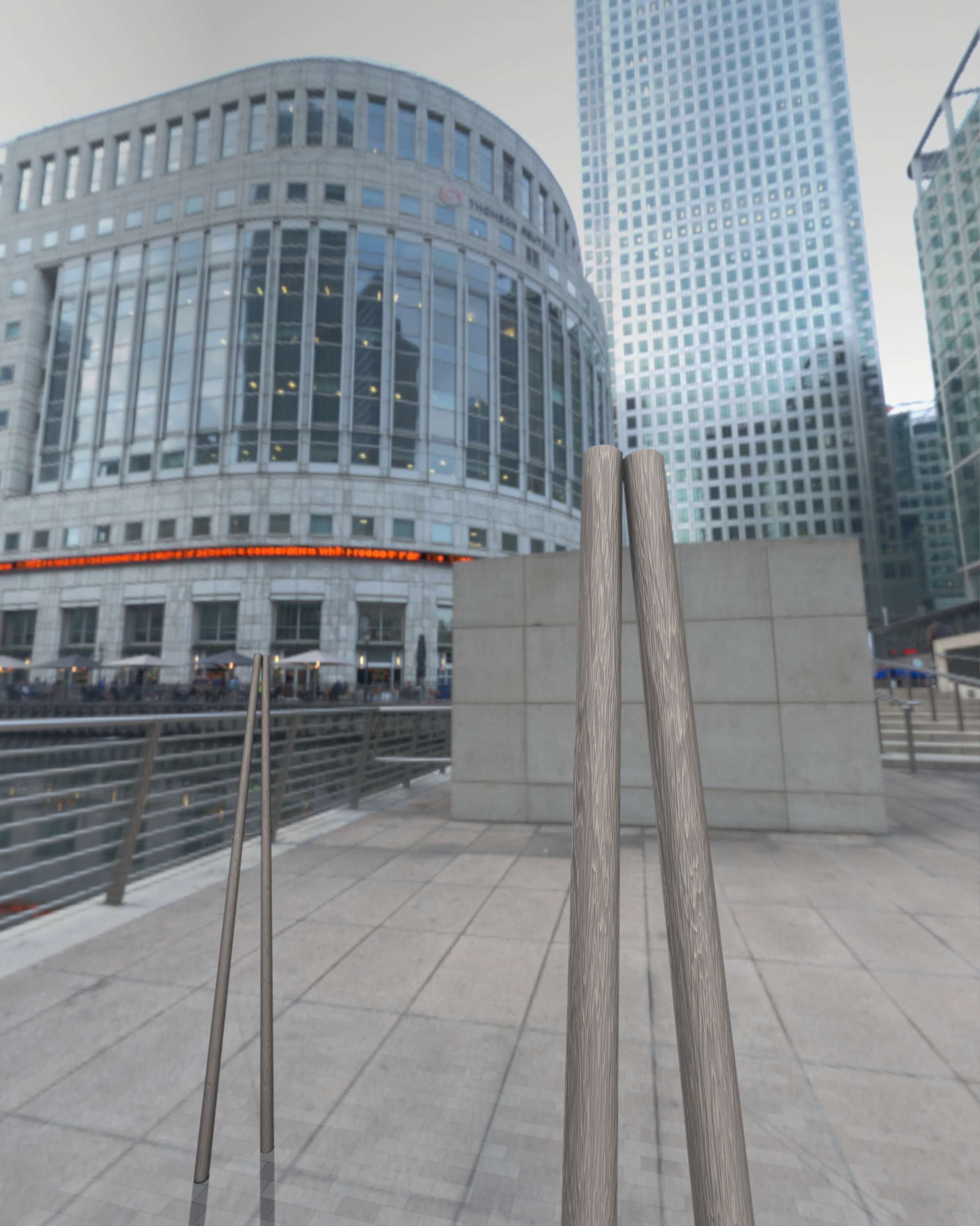 Wooden A-Pole without Ladder - Object 032 Low-poly 3D model_7