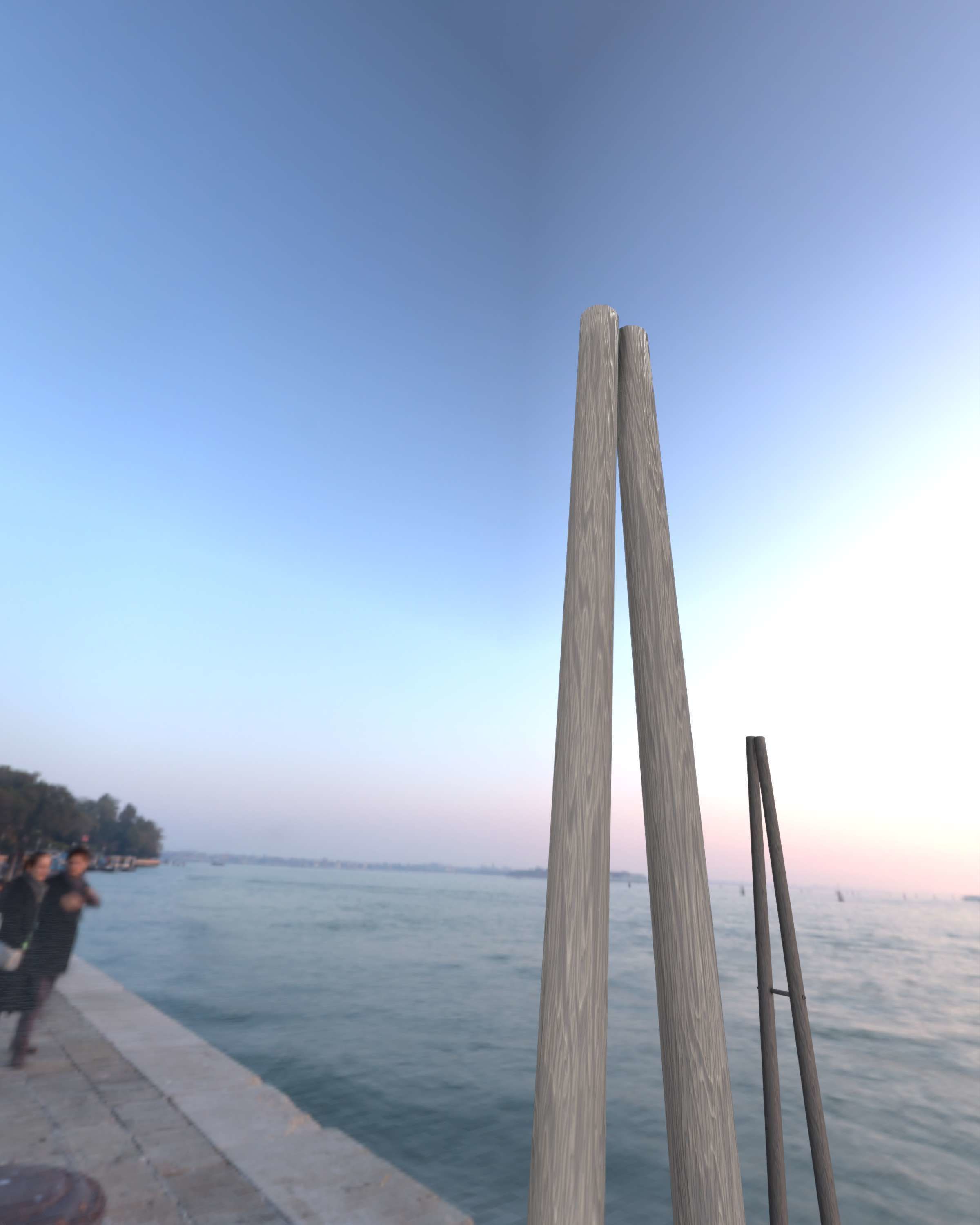 Wooden A-Pole without Ladder - Object 032 Low-poly 3D model_8