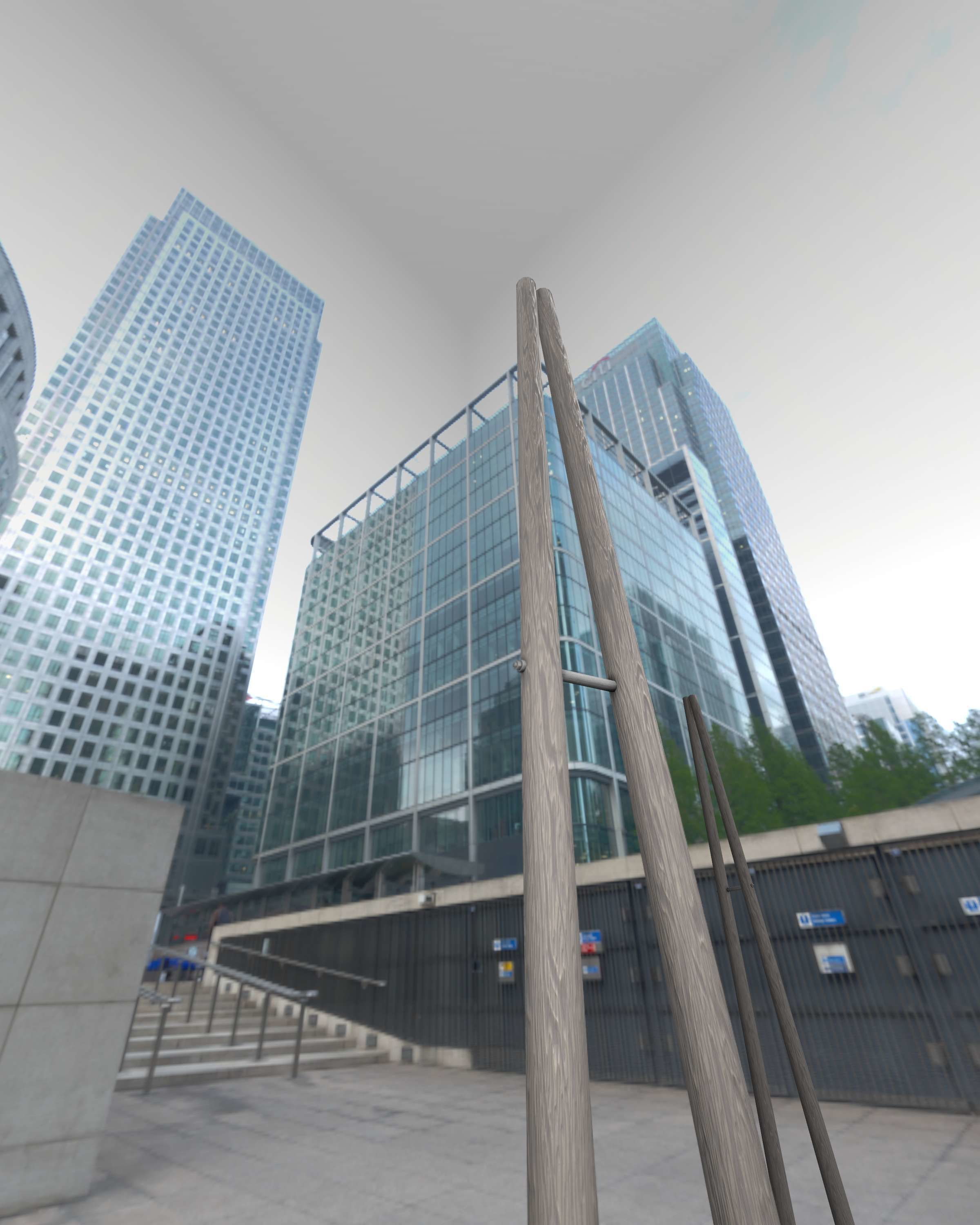 Wooden A-Pole without Ladder - Object 032 Low-poly 3D model_39